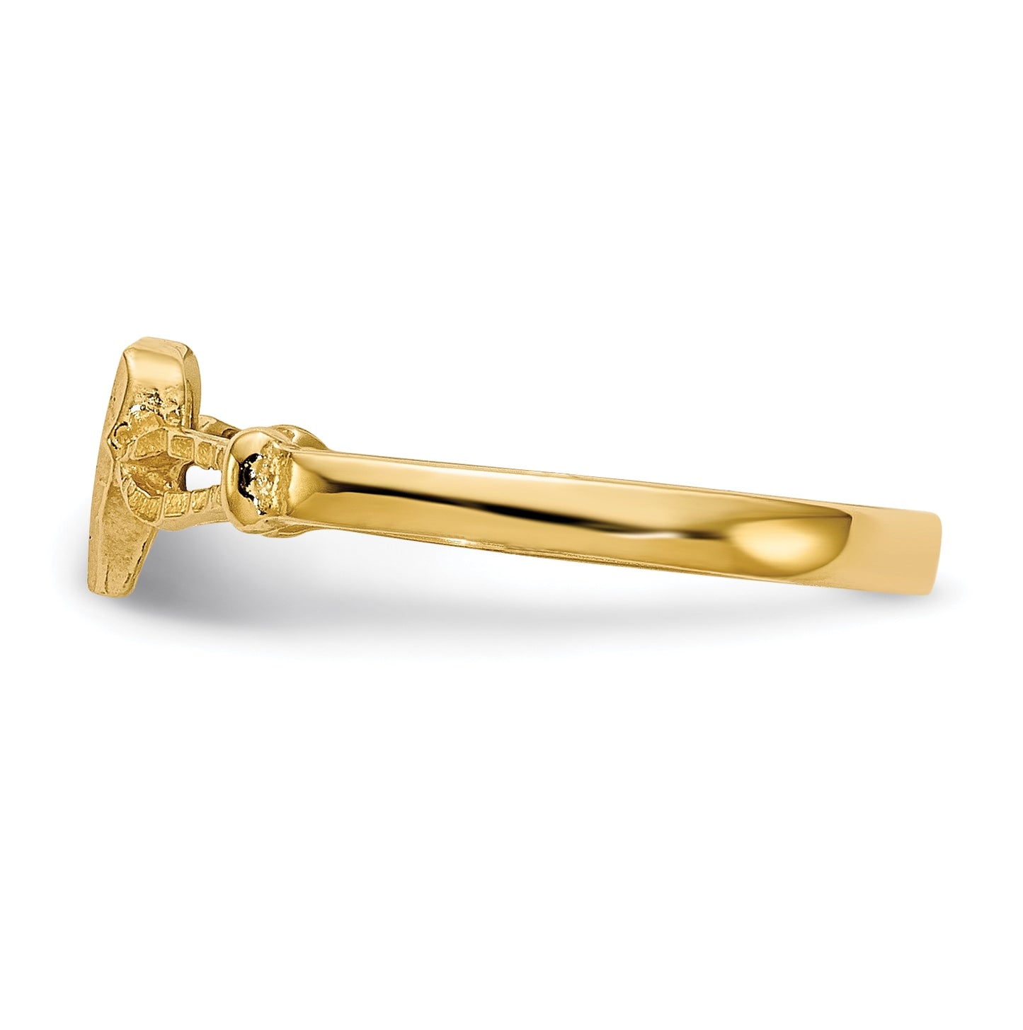 14K Yellow Gold Children's Heart Ring,  2 mm