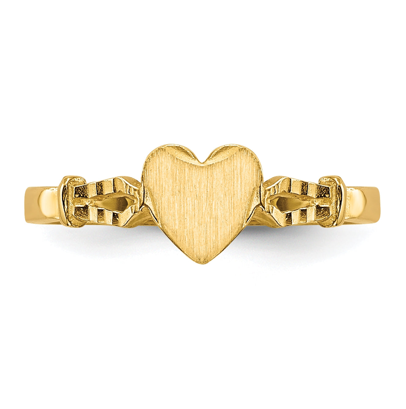 14K Yellow Gold Children's Heart Ring,  2 mm
