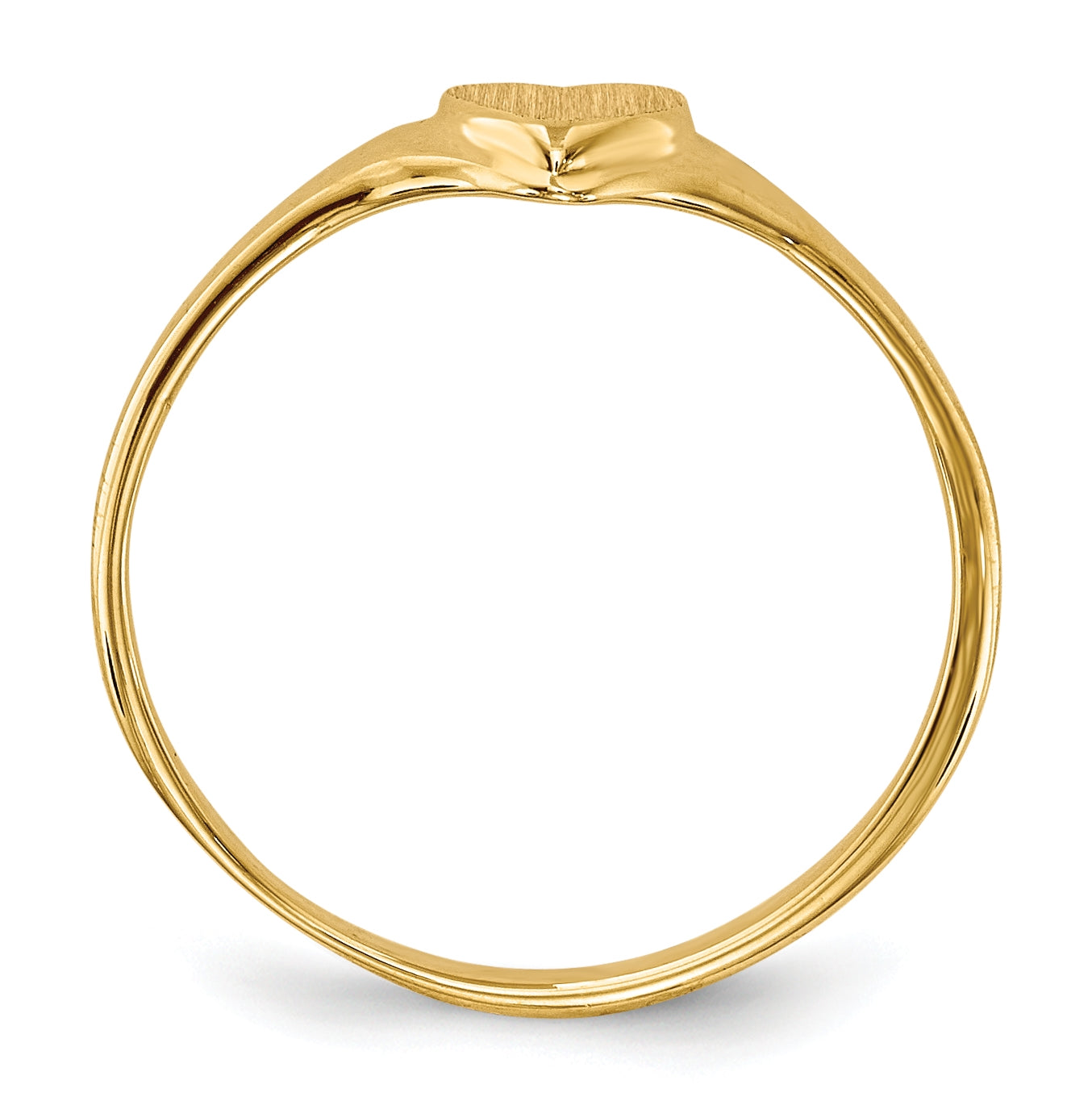 14K Yellow Gold Children's Heart Ring,  1 to 5 mm (tapered)