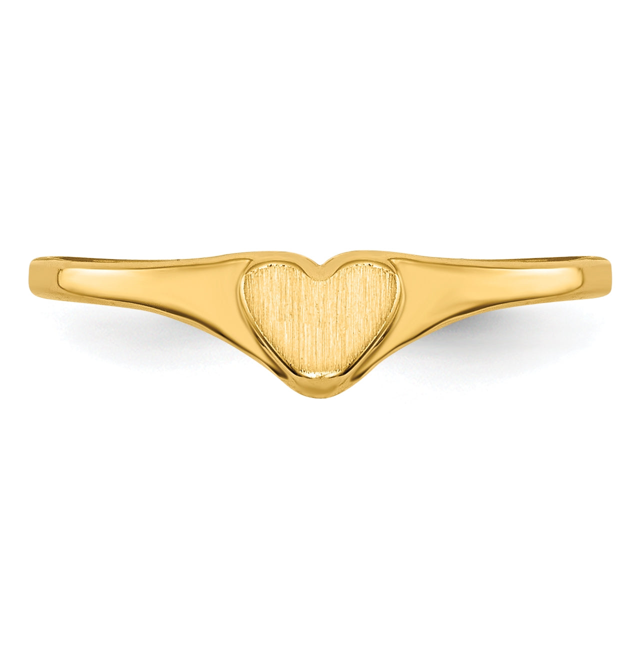 14K Yellow Gold Children's Heart Ring,  1 to 5 mm (tapered)