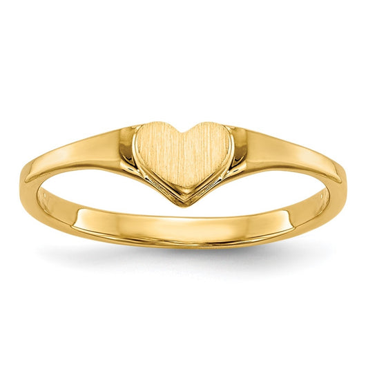 14K Yellow Gold Children's Heart Ring,  1 to 5 mm (tapered)