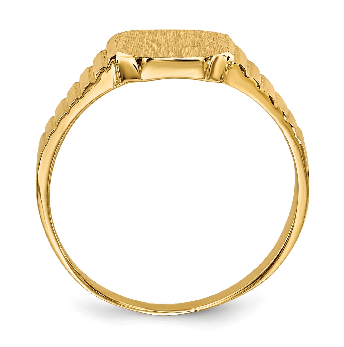 14K Yellow Gold 7.5x6.0mm Child's Open Back Signet Ring