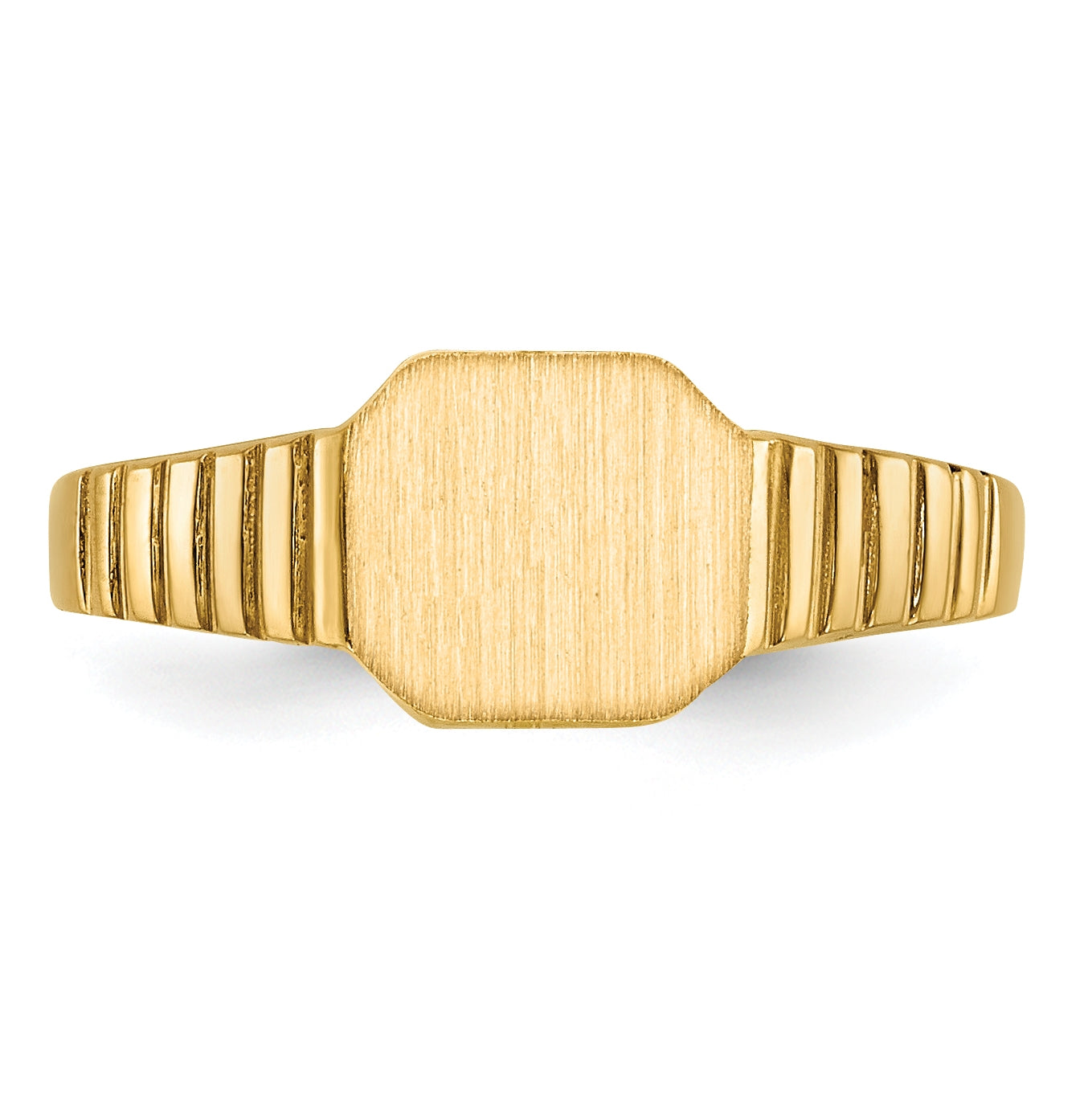 14K Yellow Gold 7.5x6.0mm Child's Open Back Signet Ring