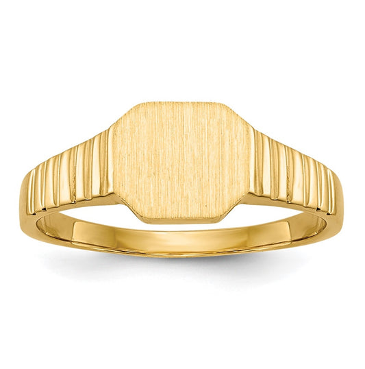14K Yellow Gold 7.5x6.0mm Child's Open Back Signet Ring