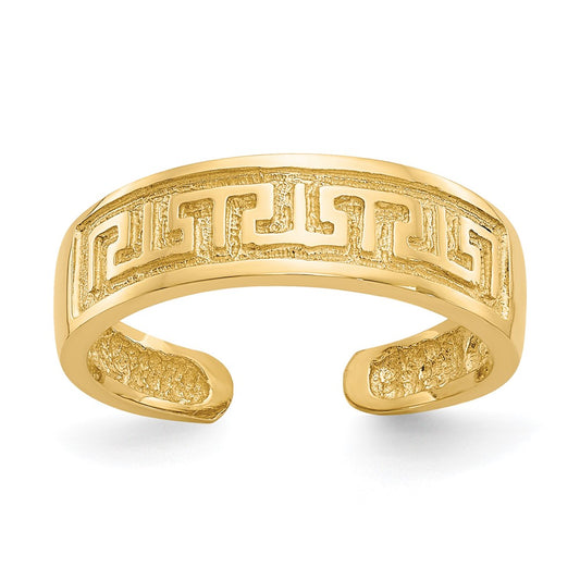 14K Yellow Gold Greek Key Toe Ring