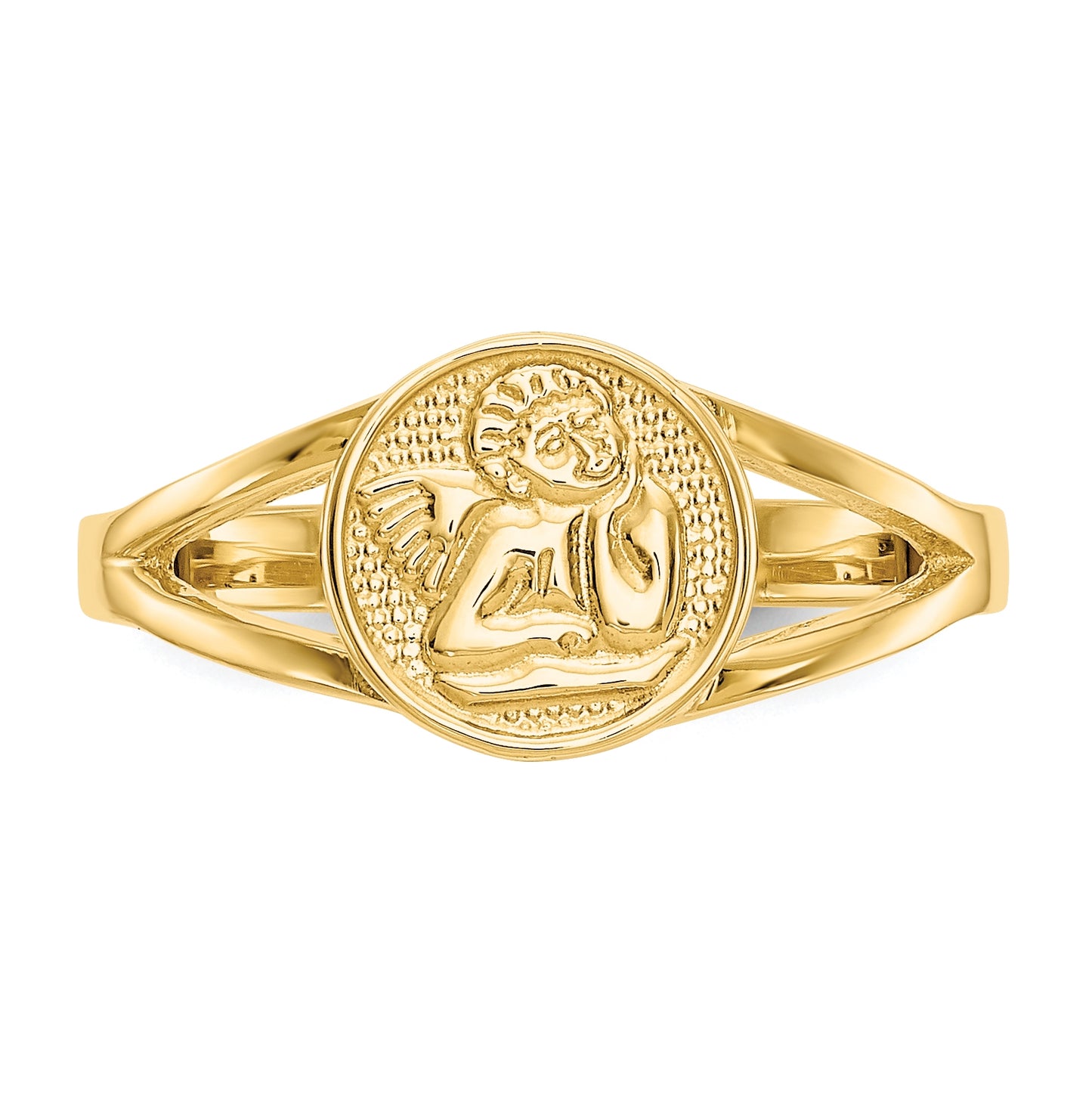 14K Yellow Gold Polished Angel-Ring