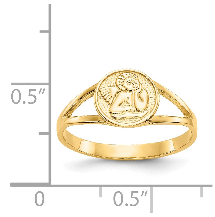 14K Yellow Gold Polished Angel-Ring