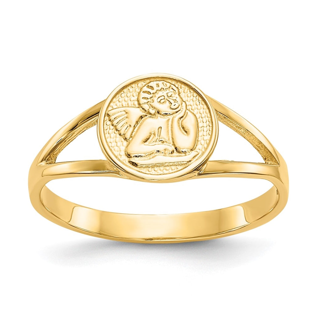 14K Yellow Gold Polished Angel-Ring