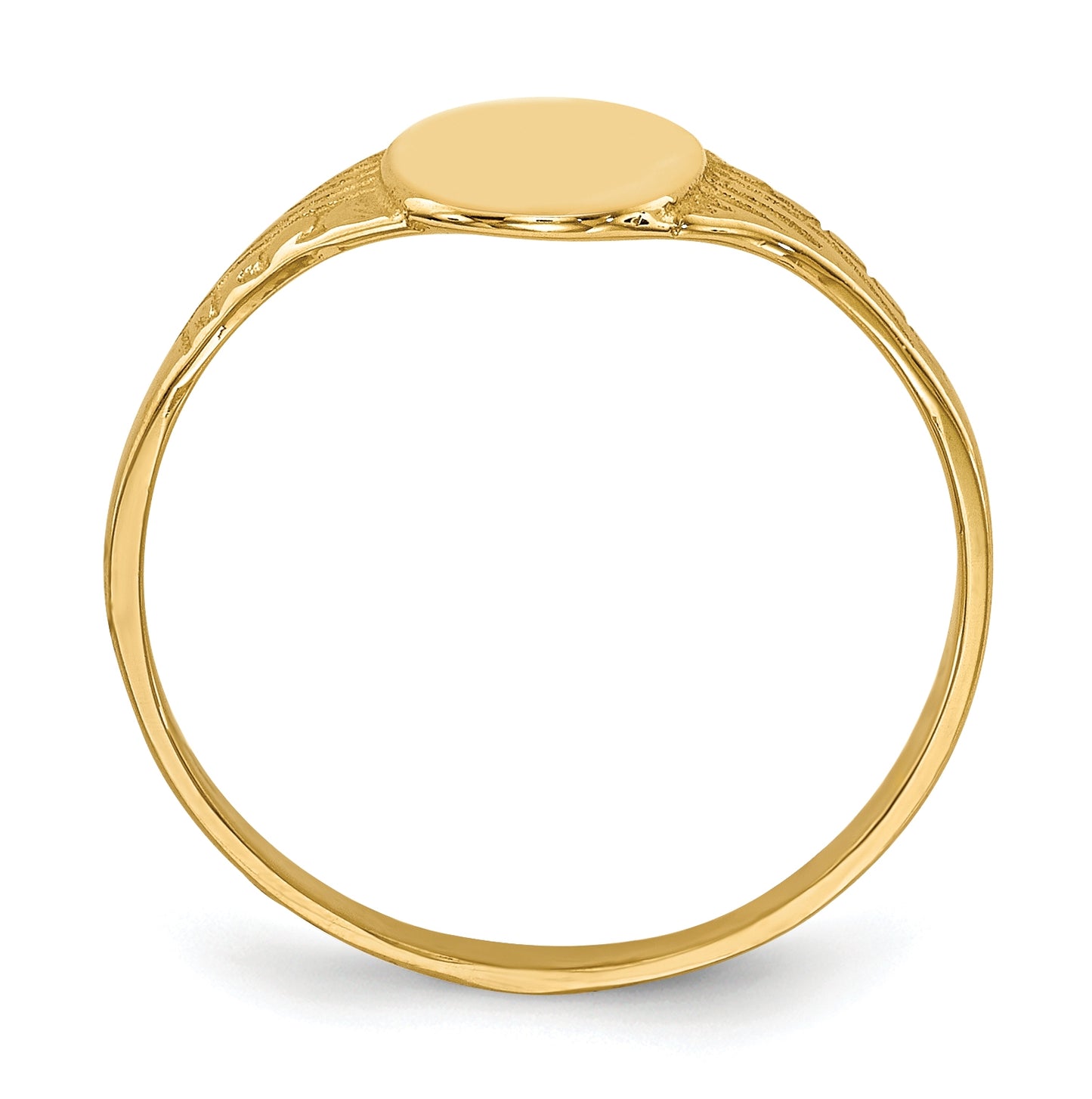 14K Yellow Gold Oval Polished Child Signet Ring