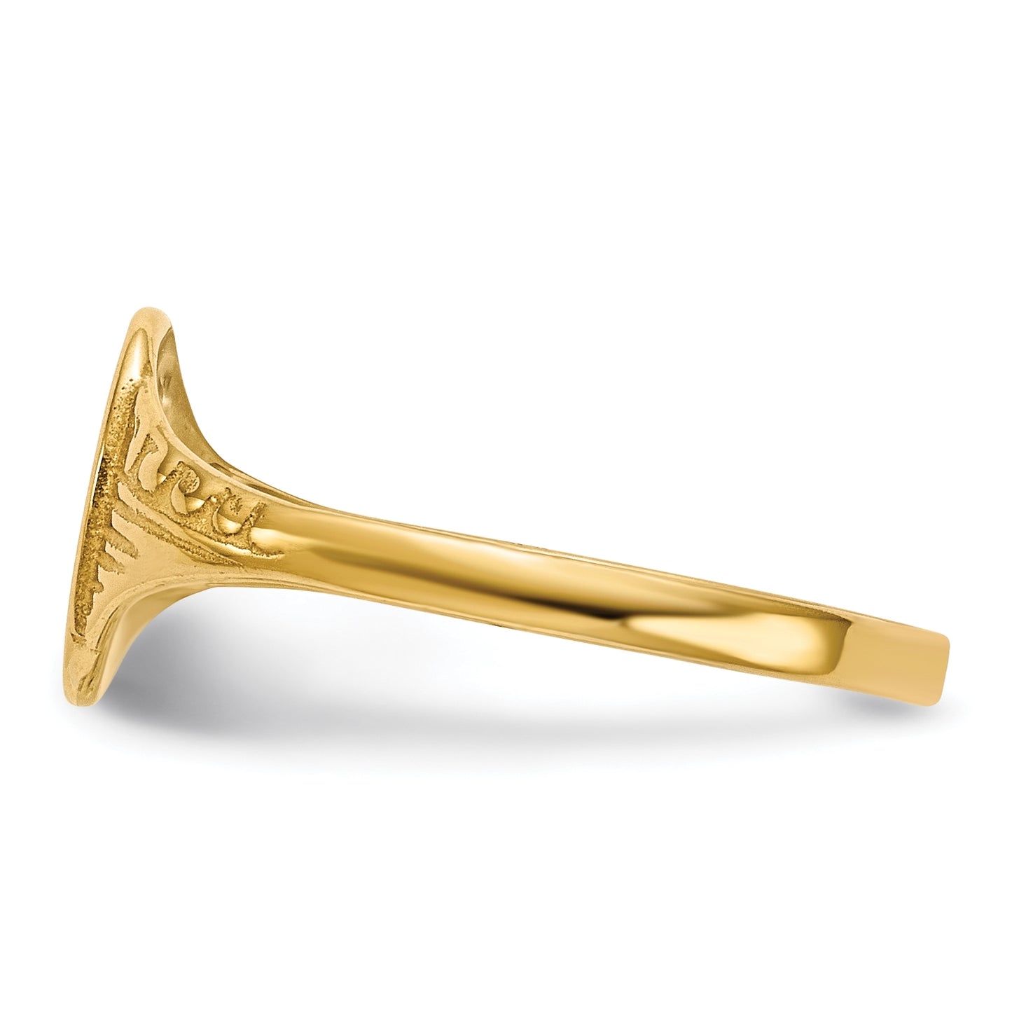 14K Yellow Gold Oval Polished Child Signet Ring