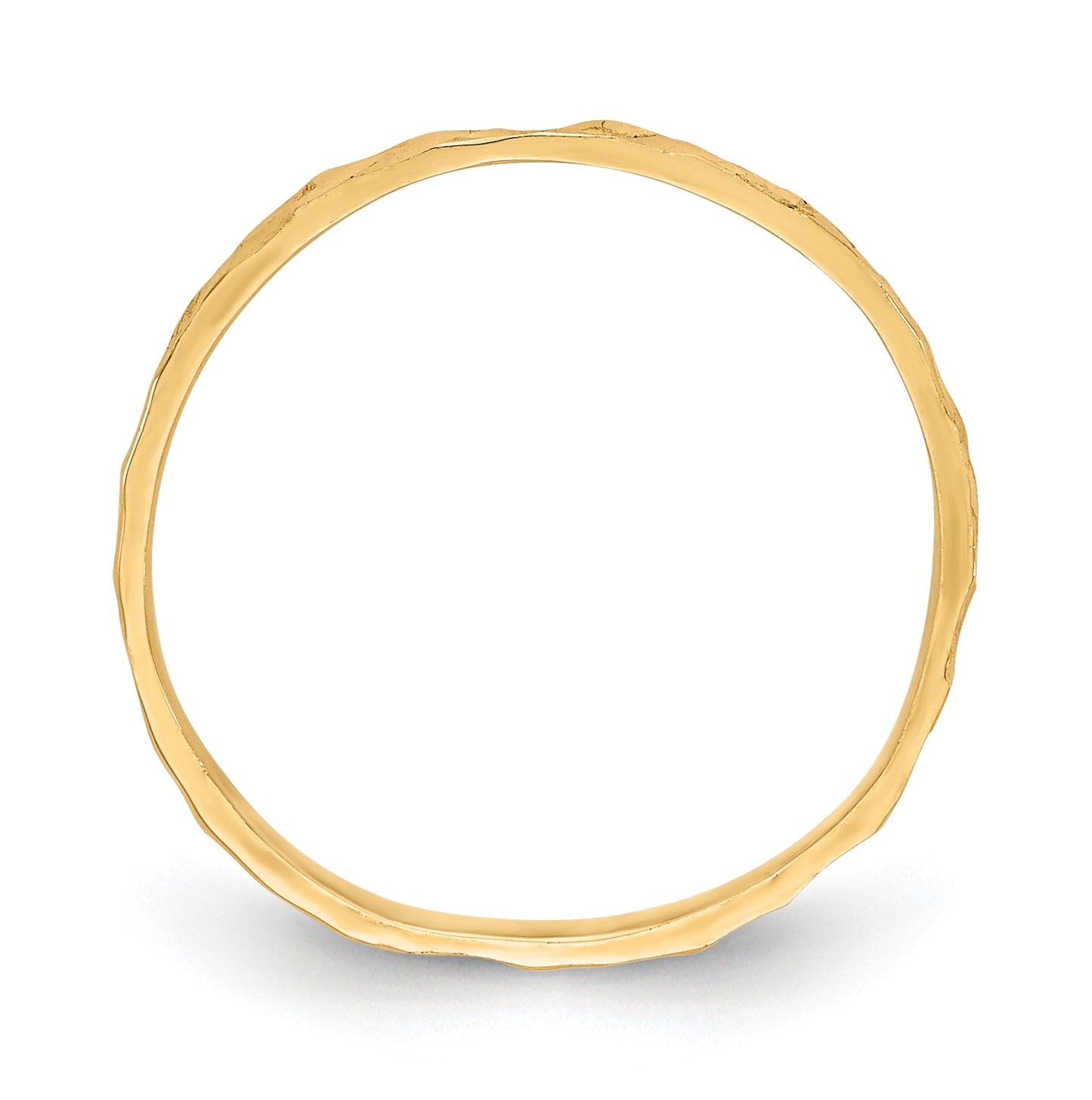 14K Yellow Gold Diamond-cut Zig-Zag Design Band Childs Ring