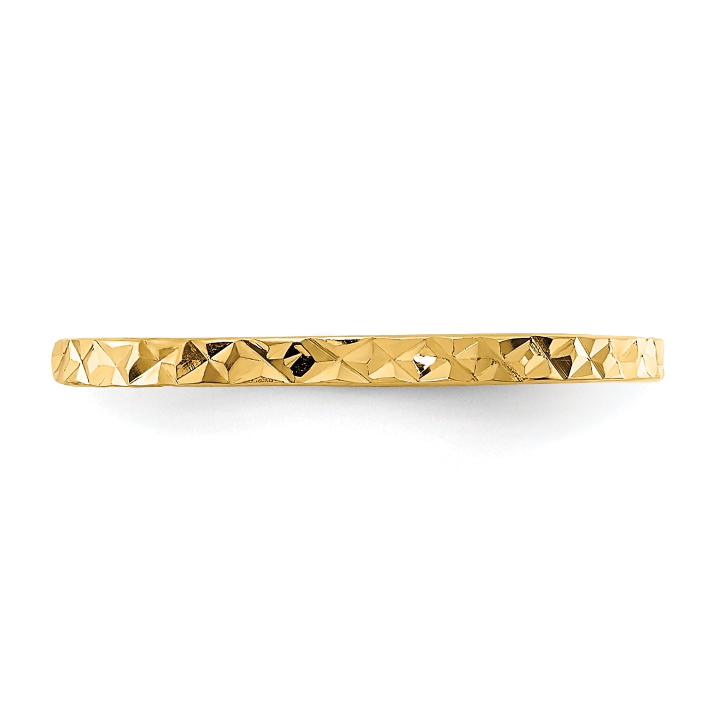 14K Yellow Gold Diamond-cut Zig-Zag Design Band Childs Ring