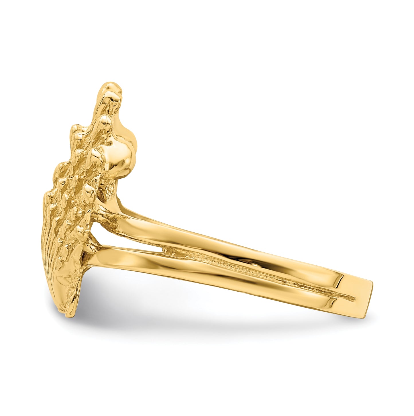 14K Yellow Gold Lion's Paw Shell Ring