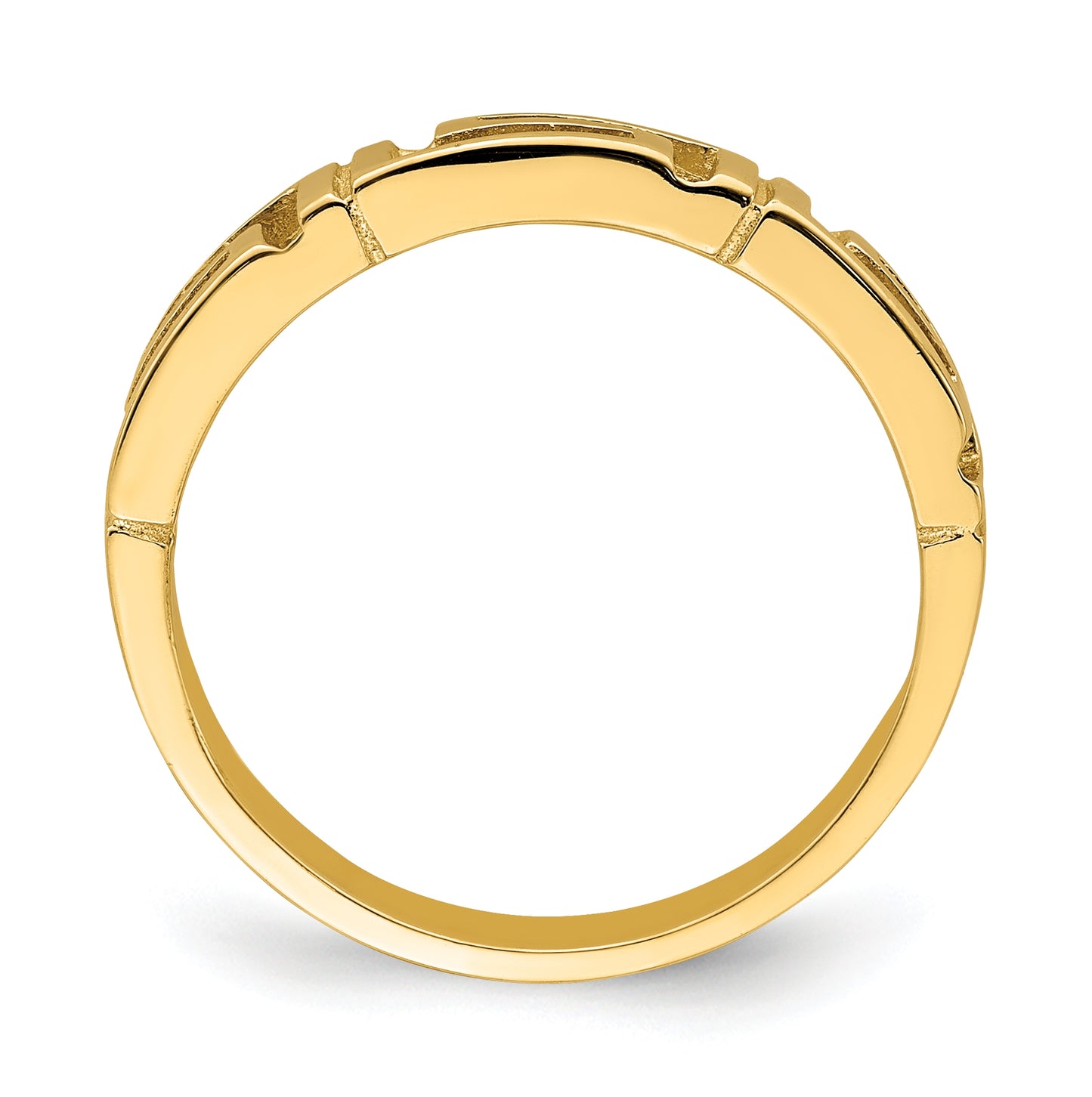 14K Yellow Gold Cut-Out Greek Key Band