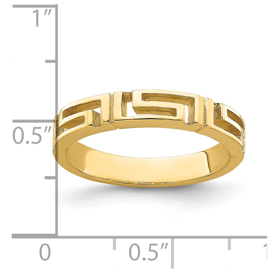 14K Yellow Gold Cut-Out Greek Key Band