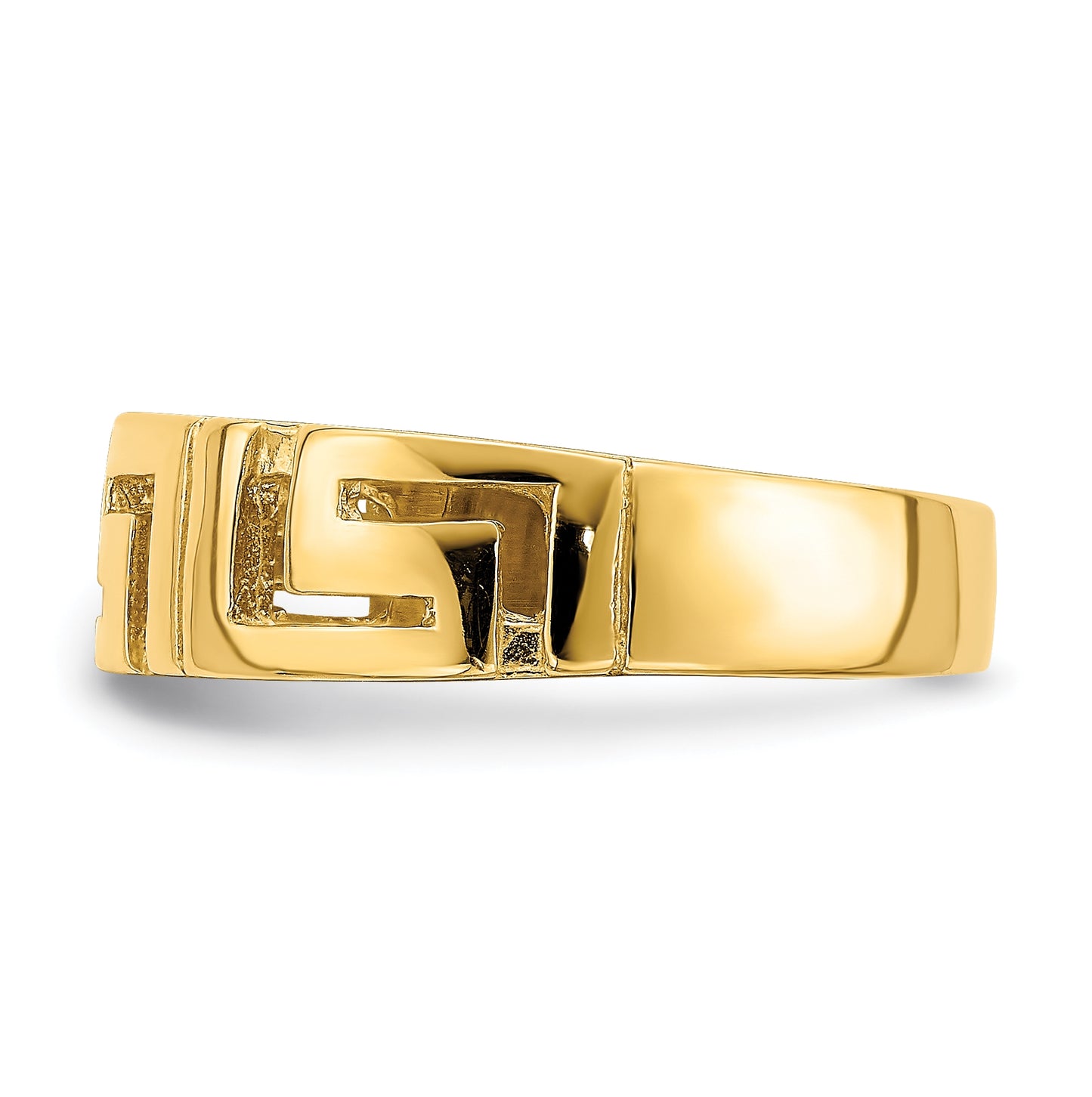 14K Yellow Gold Greek Key Band w/ Tapered Shank Ring