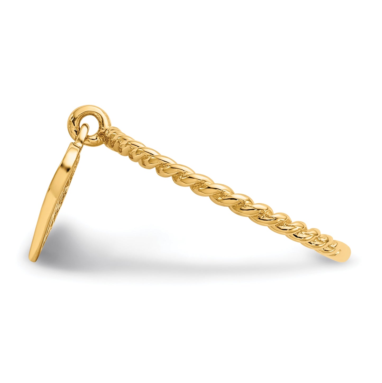14K Yellow Gold Dangle Heart-Ring