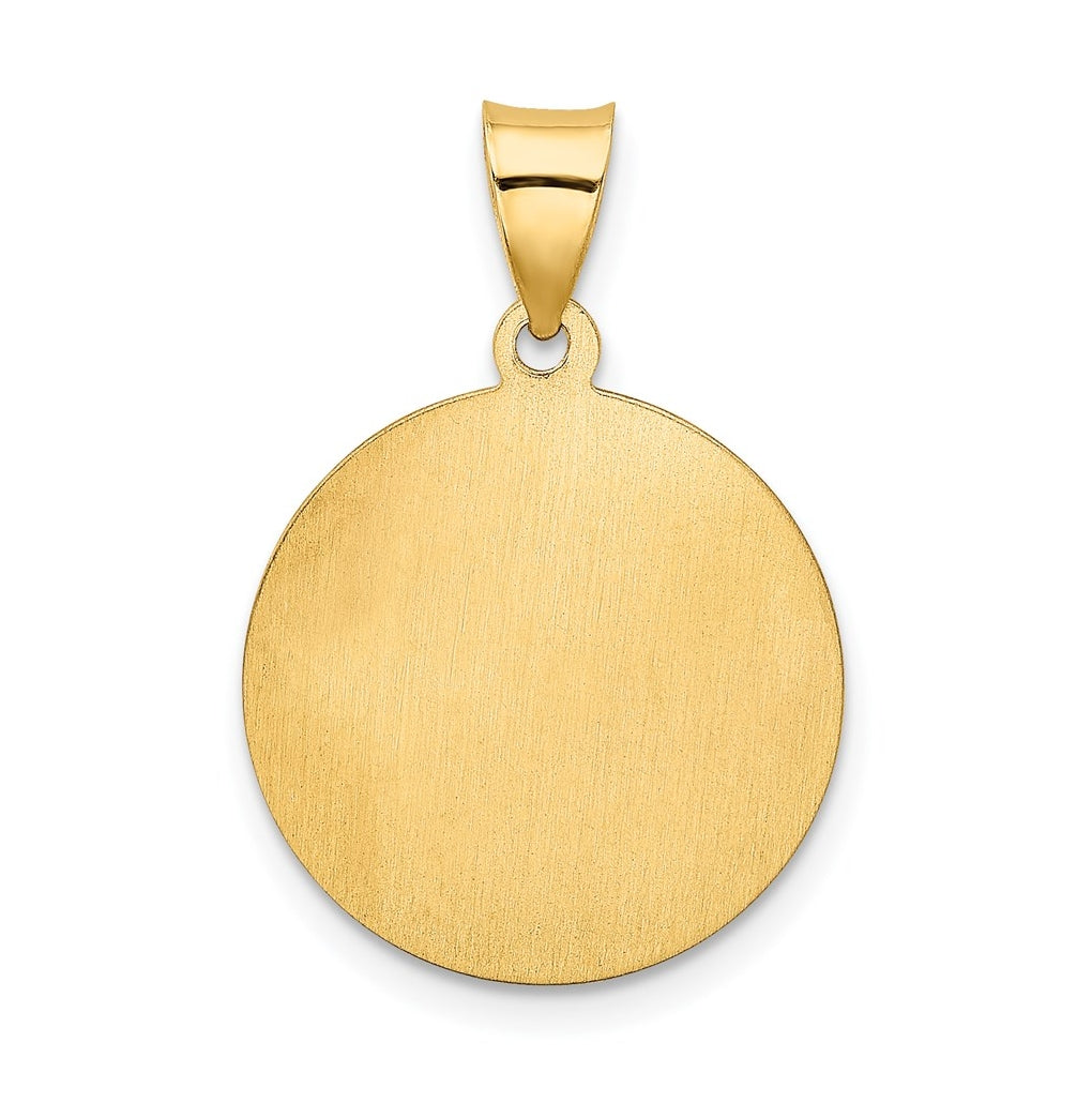 14K Yellow Gold Confirmation Medal Hollow Round Pendant – Elegant Jewelry Gift for Birthday, Anniversary, Engagement, Wedding