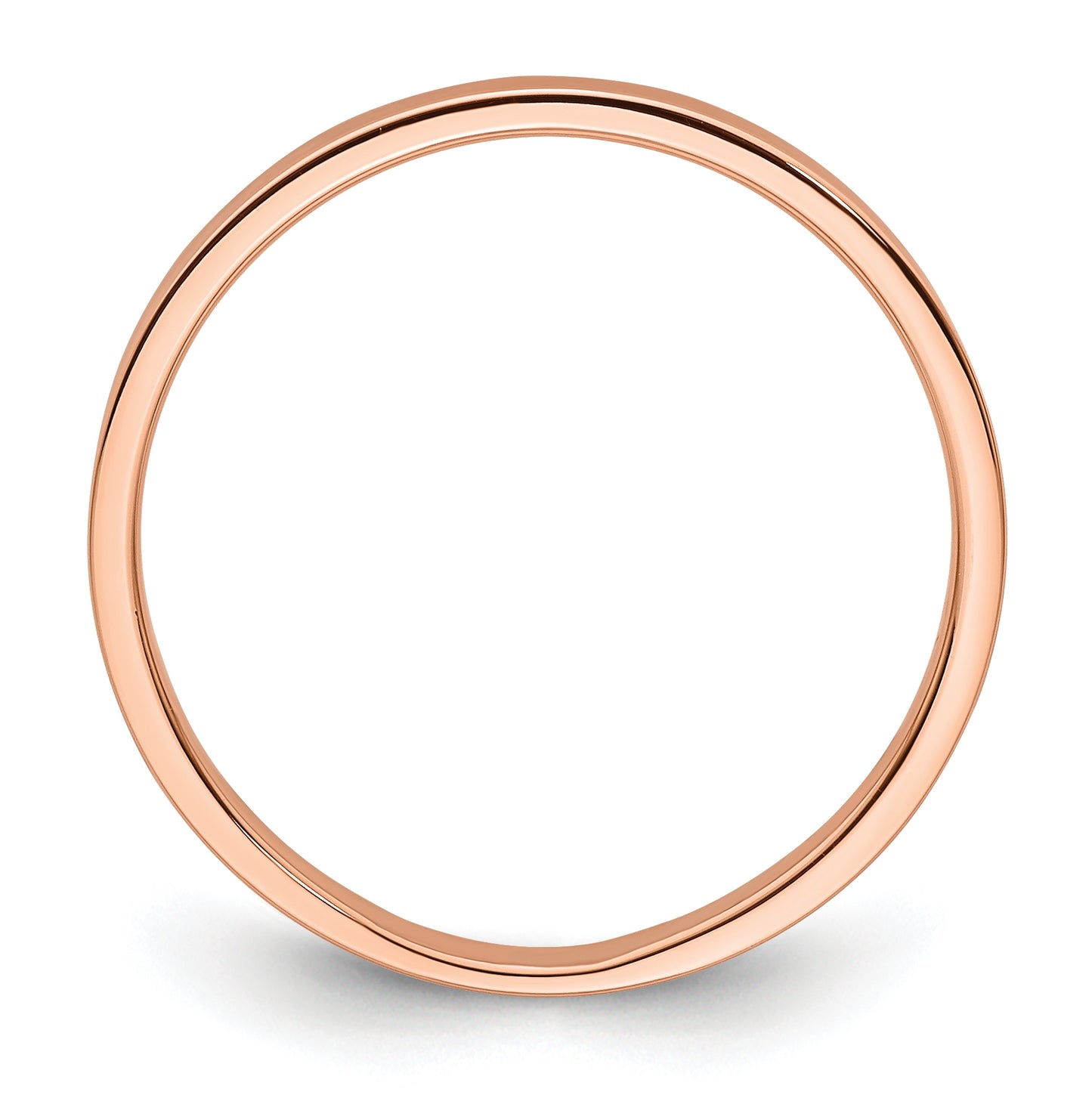 14k Rose Gold 2mm Lightweight Flat Wedding Band Size 5