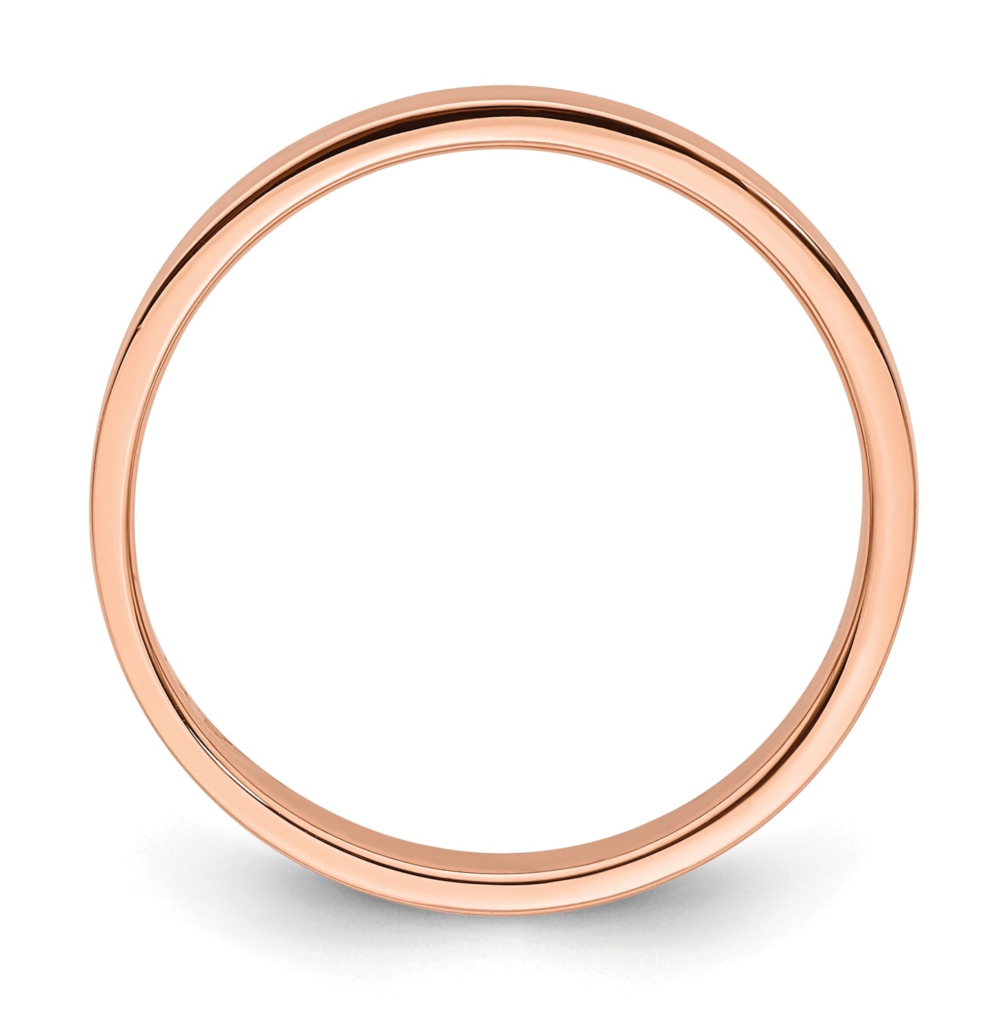 14k Rose Gold 3mm Lightweight Flat Wedding Band Size 4