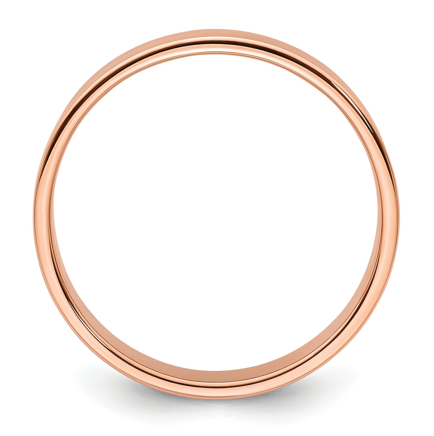 14k Rose Gold 5mm Lightweight Flat Wedding Band Size 4.5