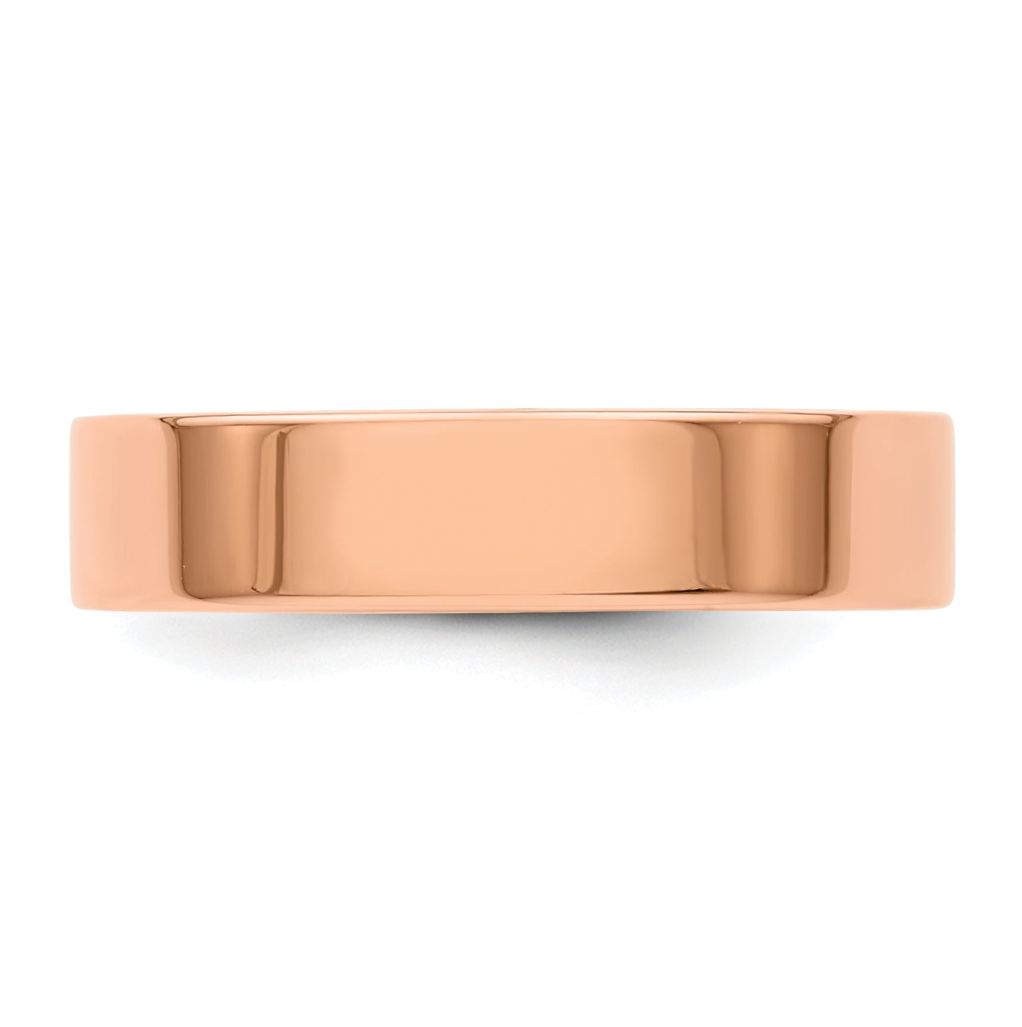14k Rose Gold 5mm Lightweight Flat Wedding Band Size 4.5