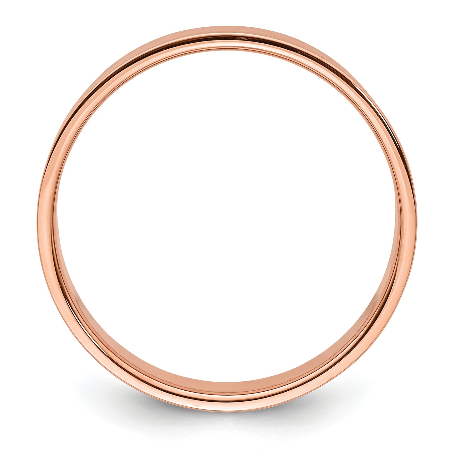 14k Rose Gold 6mm Lightweight Flat Wedding Band Size 5.5