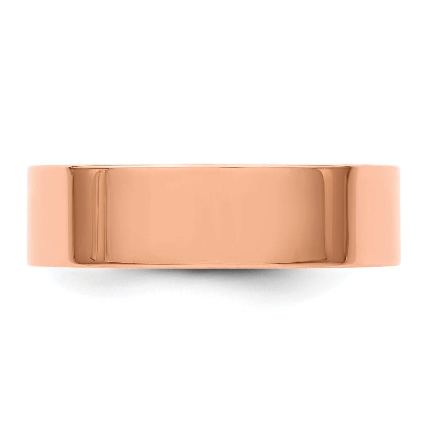 14k Rose Gold 6mm Lightweight Flat Wedding Band Size 5