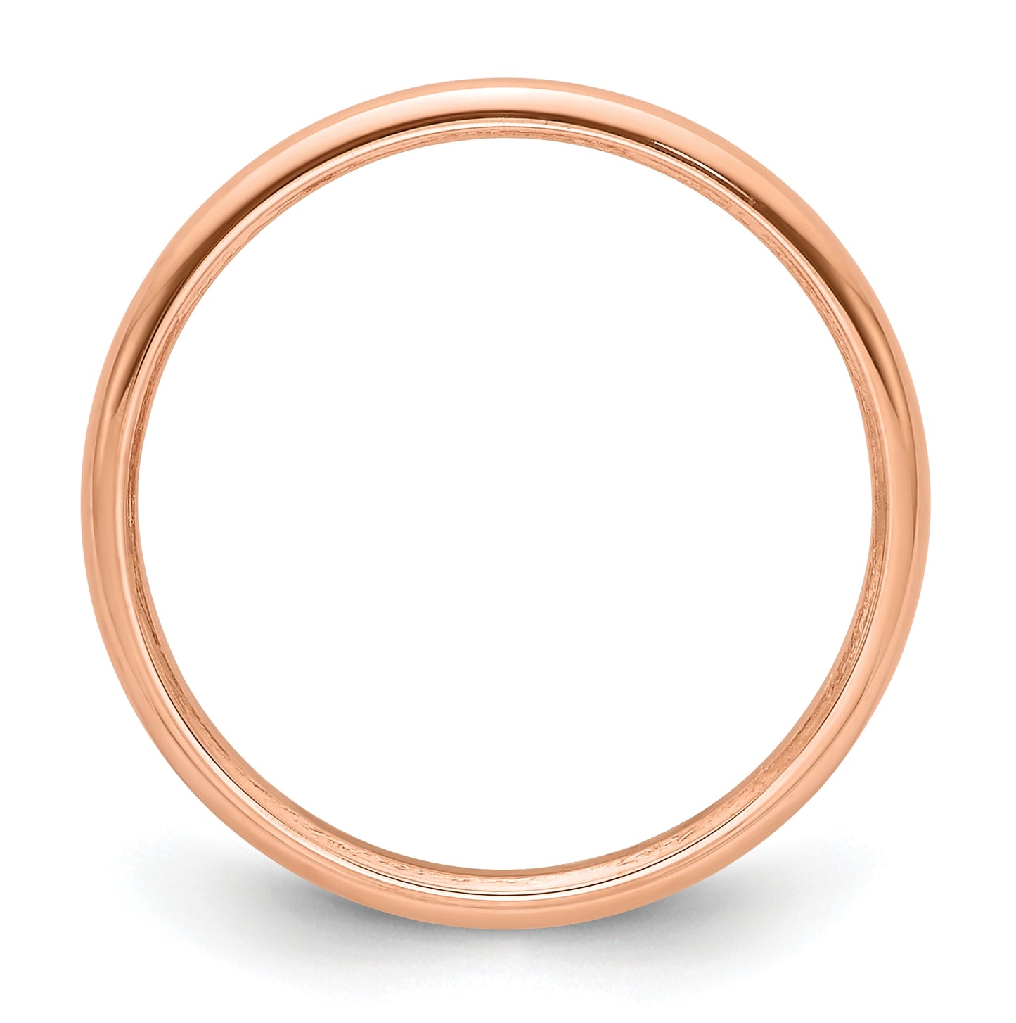 14k Yellow Or White Gold Or Platinum Half Round Wedding Band