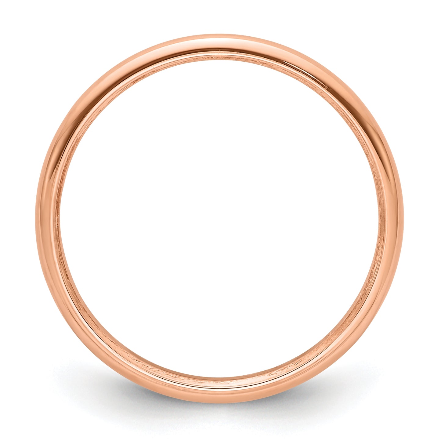 14k Rose Gold 2mm Half-Round Wedding Band Size 4.5