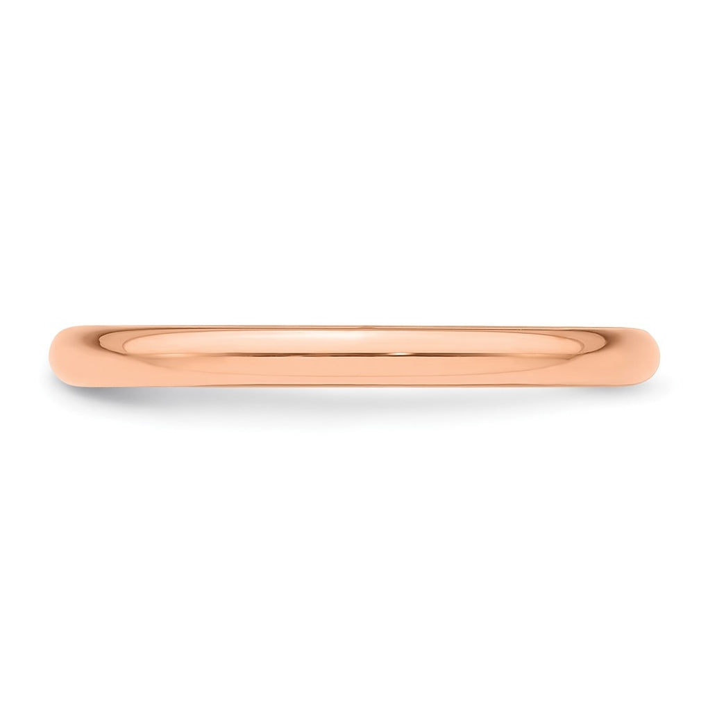 14k Yellow Or White Gold Or Platinum Half Round Wedding Band