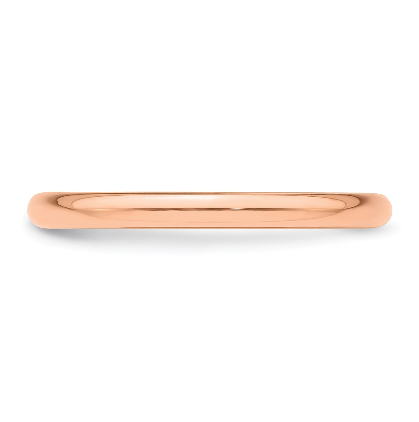 14k Rose Gold 2mm Half-Round Wedding Band Size 4.5