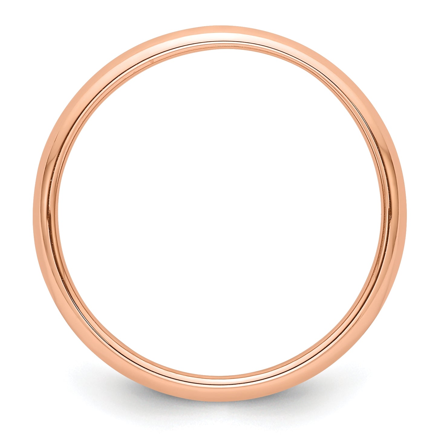 14k Rose Gold 3mm Half-Round Wedding Band Size 5
