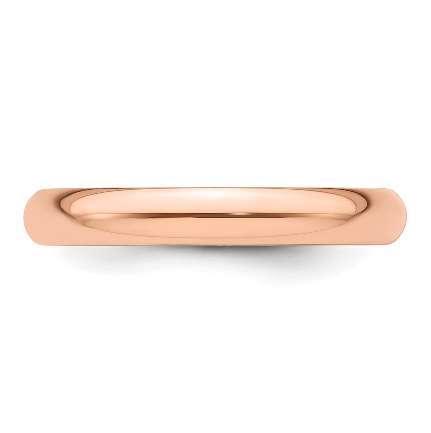 14k Rose Gold 3mm Half-Round Wedding Band Size 5