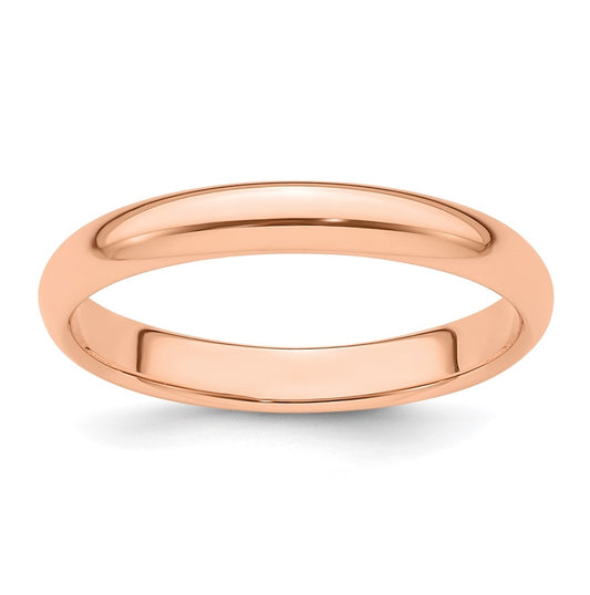 14k Rose Gold 3mm Half-Round Wedding Band Size 5.5
