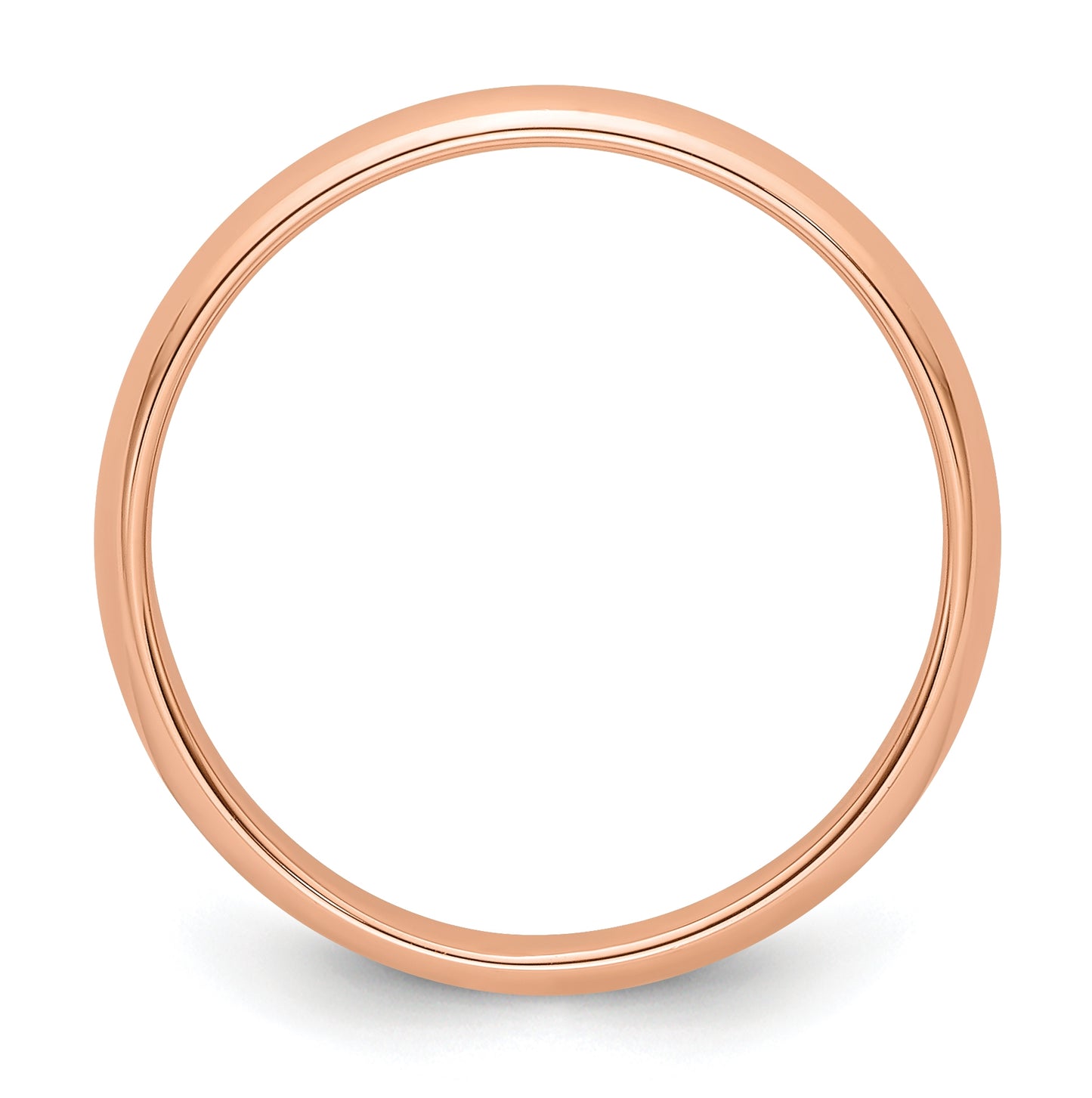 14k Rose Gold 4mm Half-Round Wedding Band Size 5