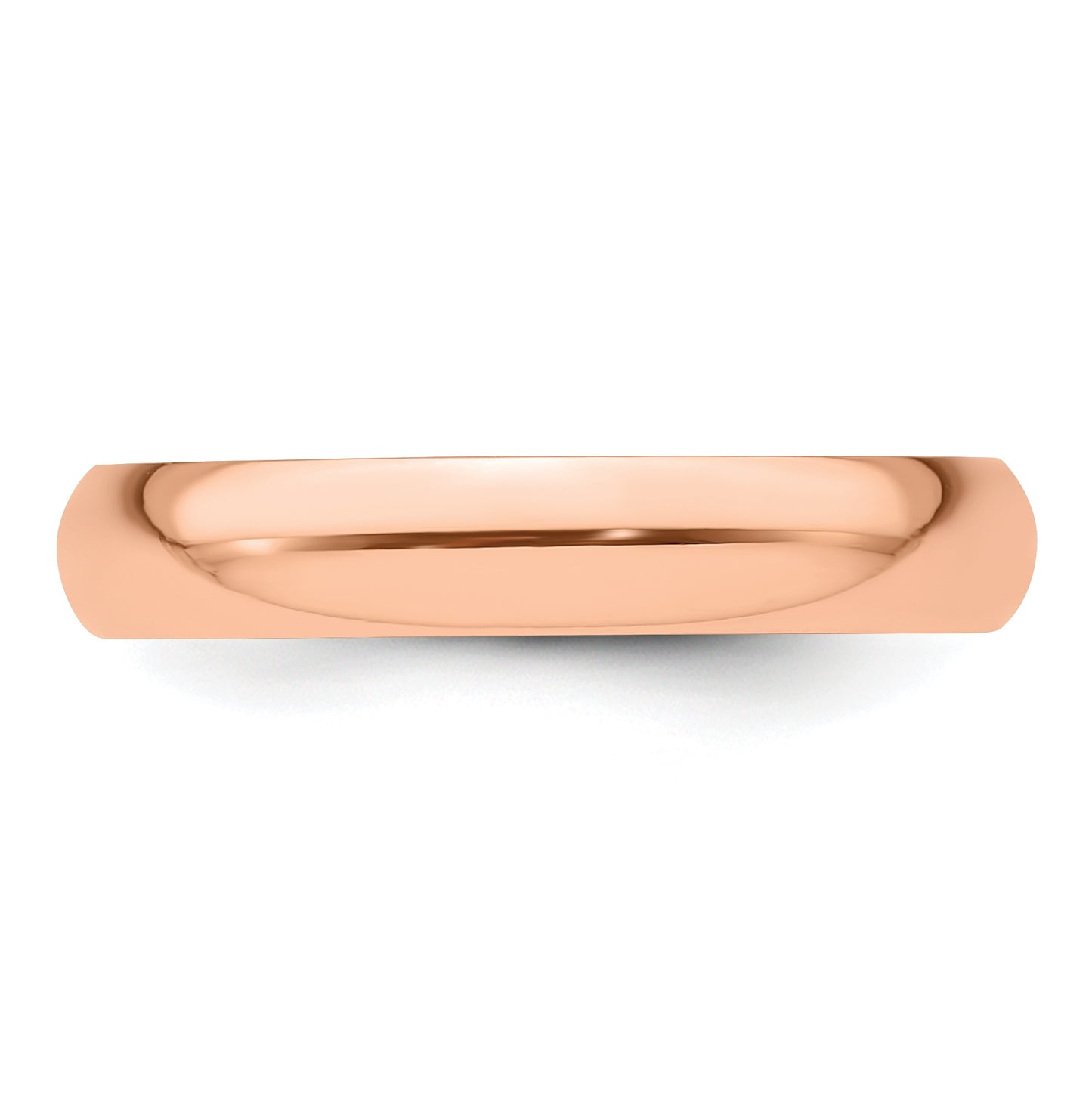 14k Rose Gold 4mm Half-Round Wedding Band Size 5