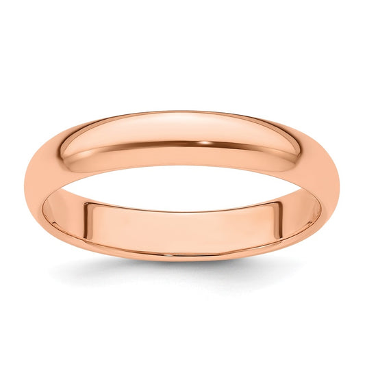 14k Rose Gold 4mm Half-Round Wedding Band Size 4