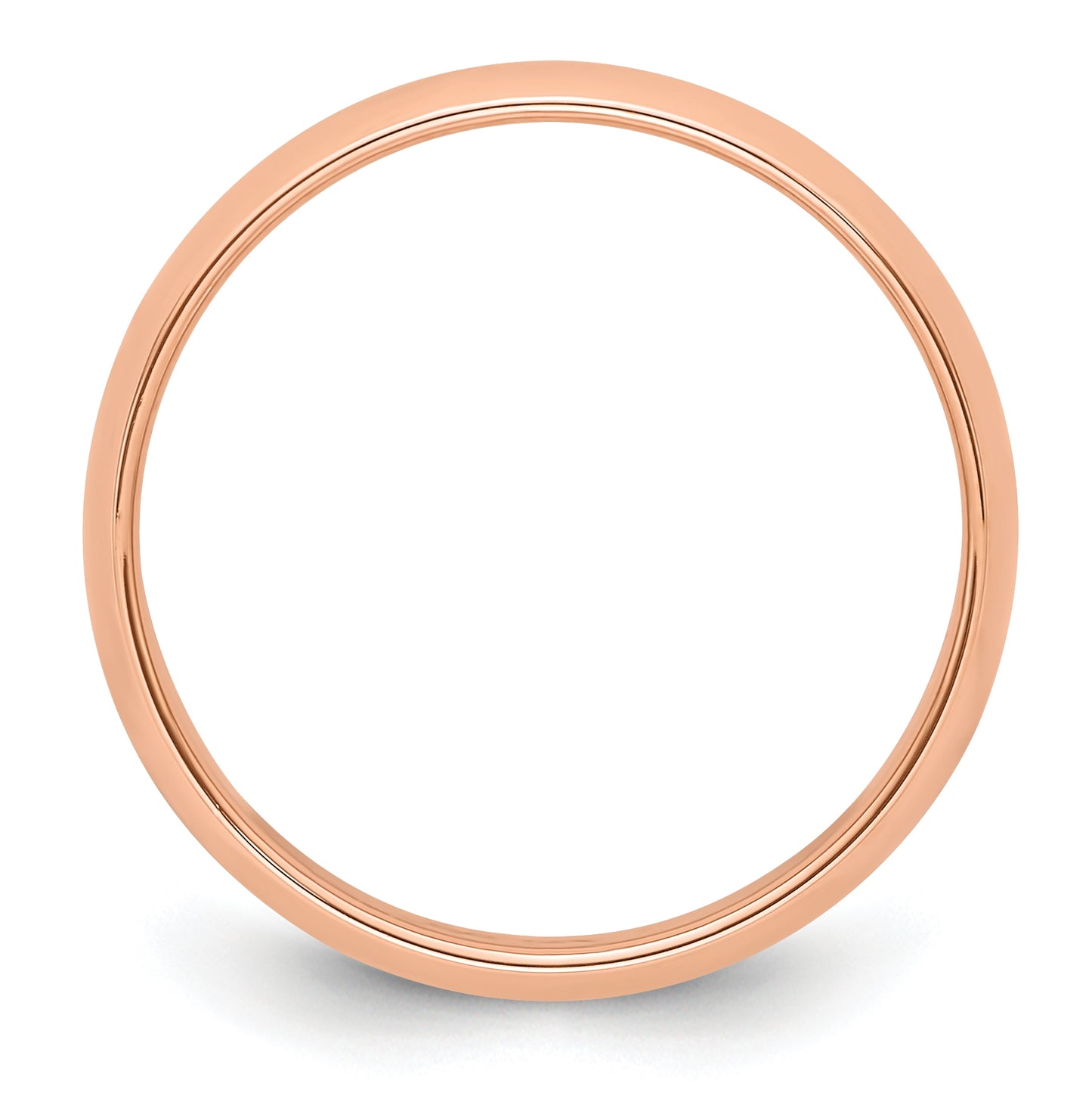 14k Rose Gold 5mm Half-Round Wedding Band Size 4.5