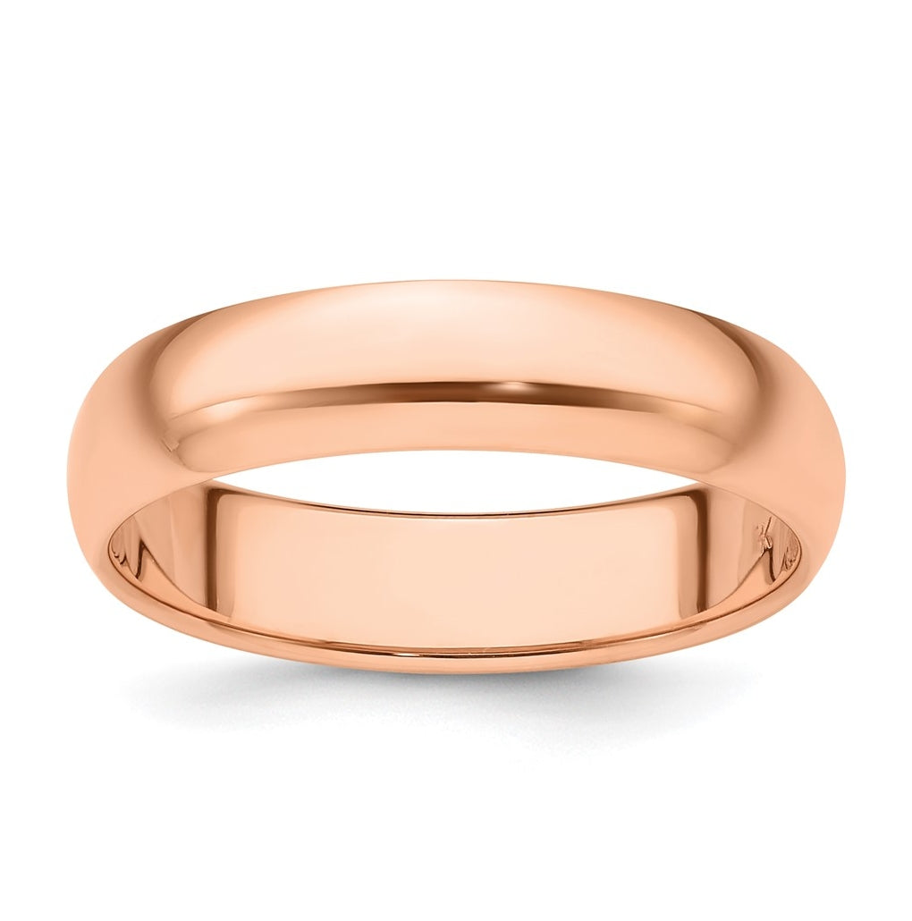 14k Yellow Or White Gold Or Platinum Half Round Wedding Band