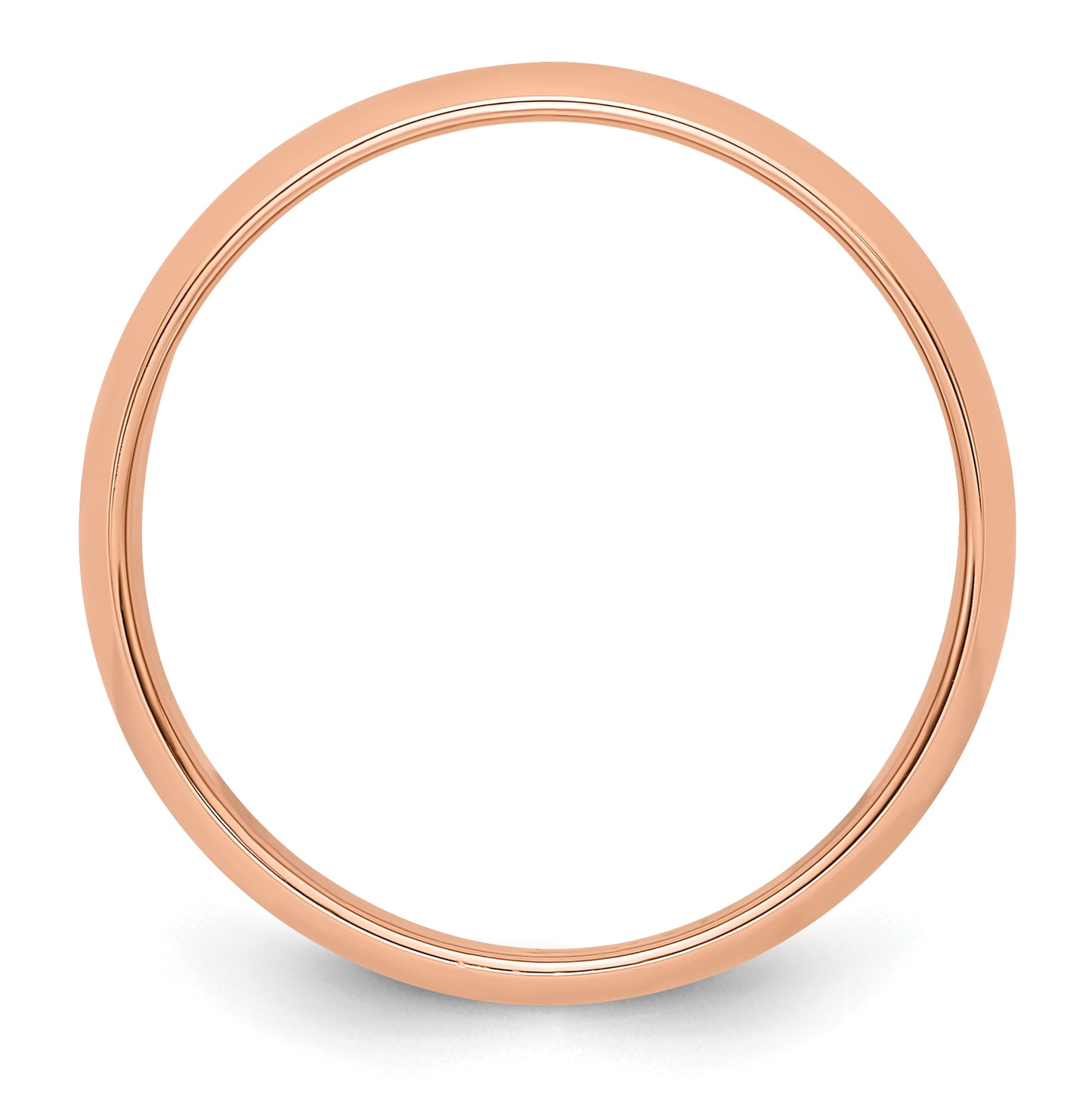14k Rose Gold 6mm Half-Round Wedding Band Size 5.5