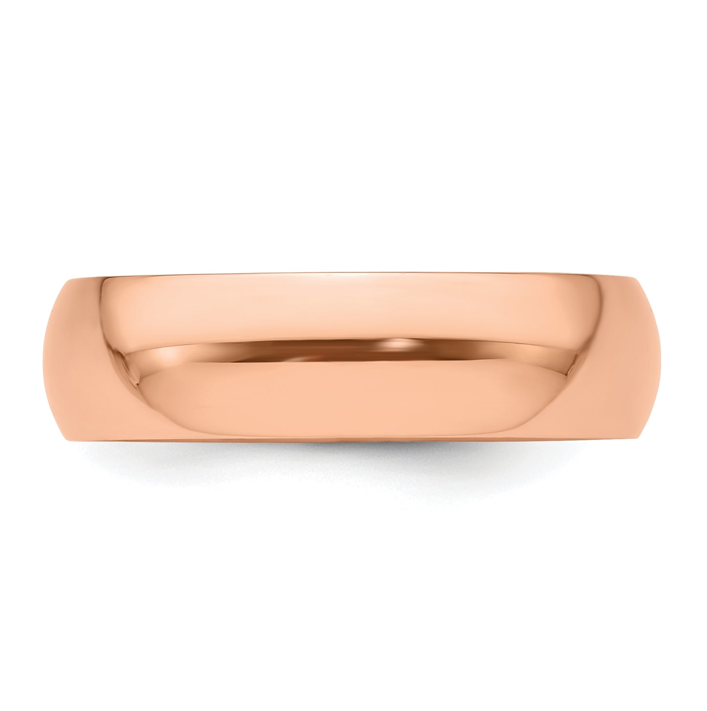 14k Rose Gold 6mm Half-Round Wedding Band Size 4