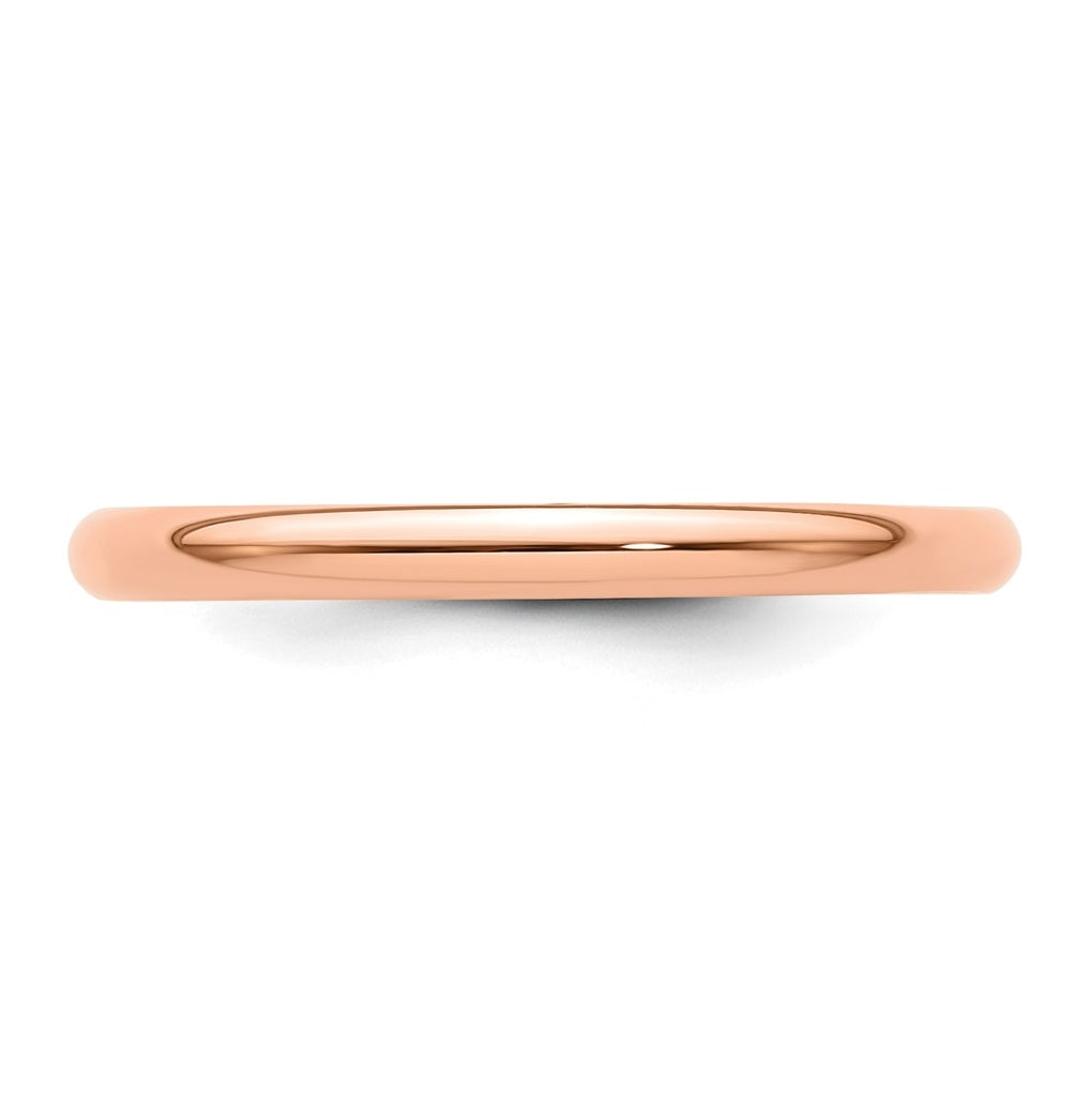 14k Yellow Or White Or Rose Gold Or Platinum Lightweight Half Round Wedding Band