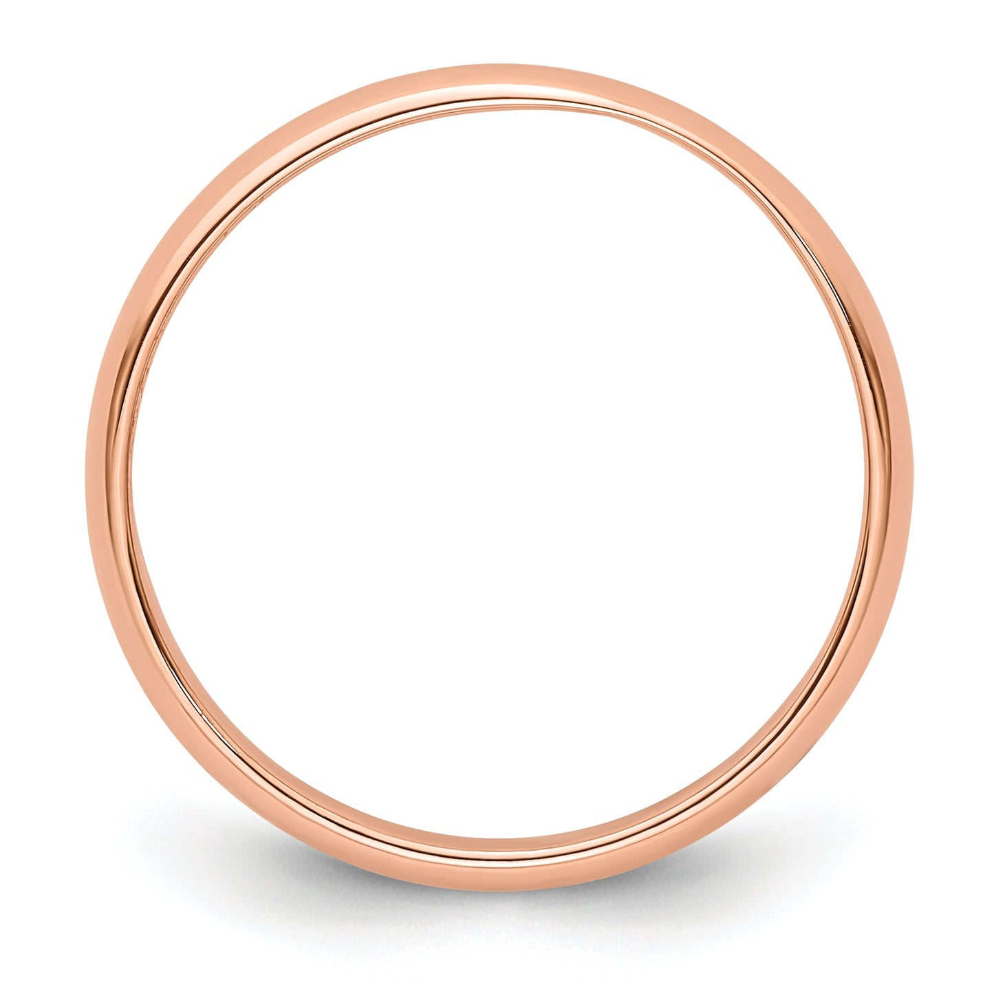 14k Yellow Or White Or Rose Gold Or Platinum Lightweight Half Round Wedding Band