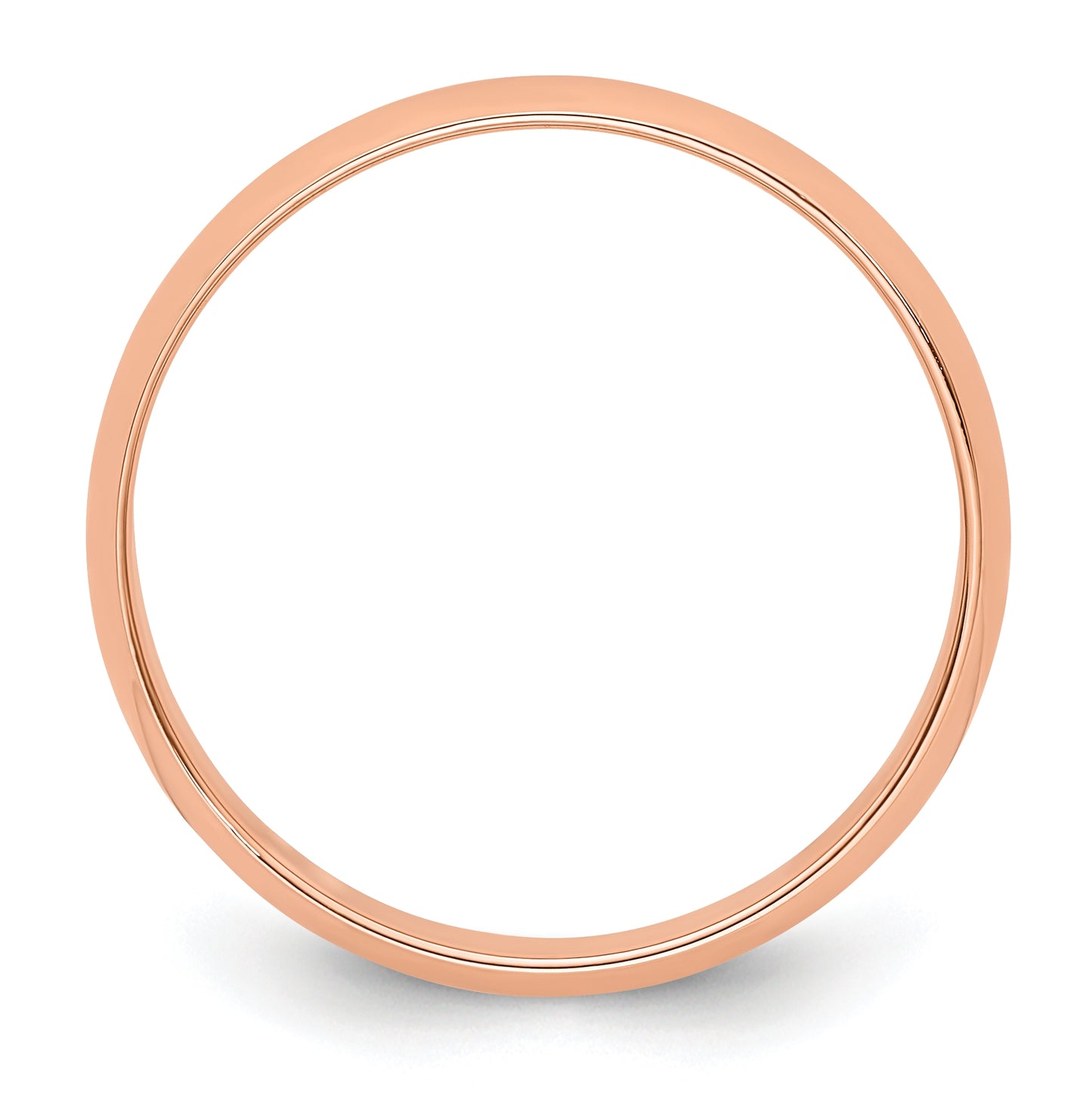 14k Rose Gold 4mm Lightweight Half Round Wedding Band Size 4.5