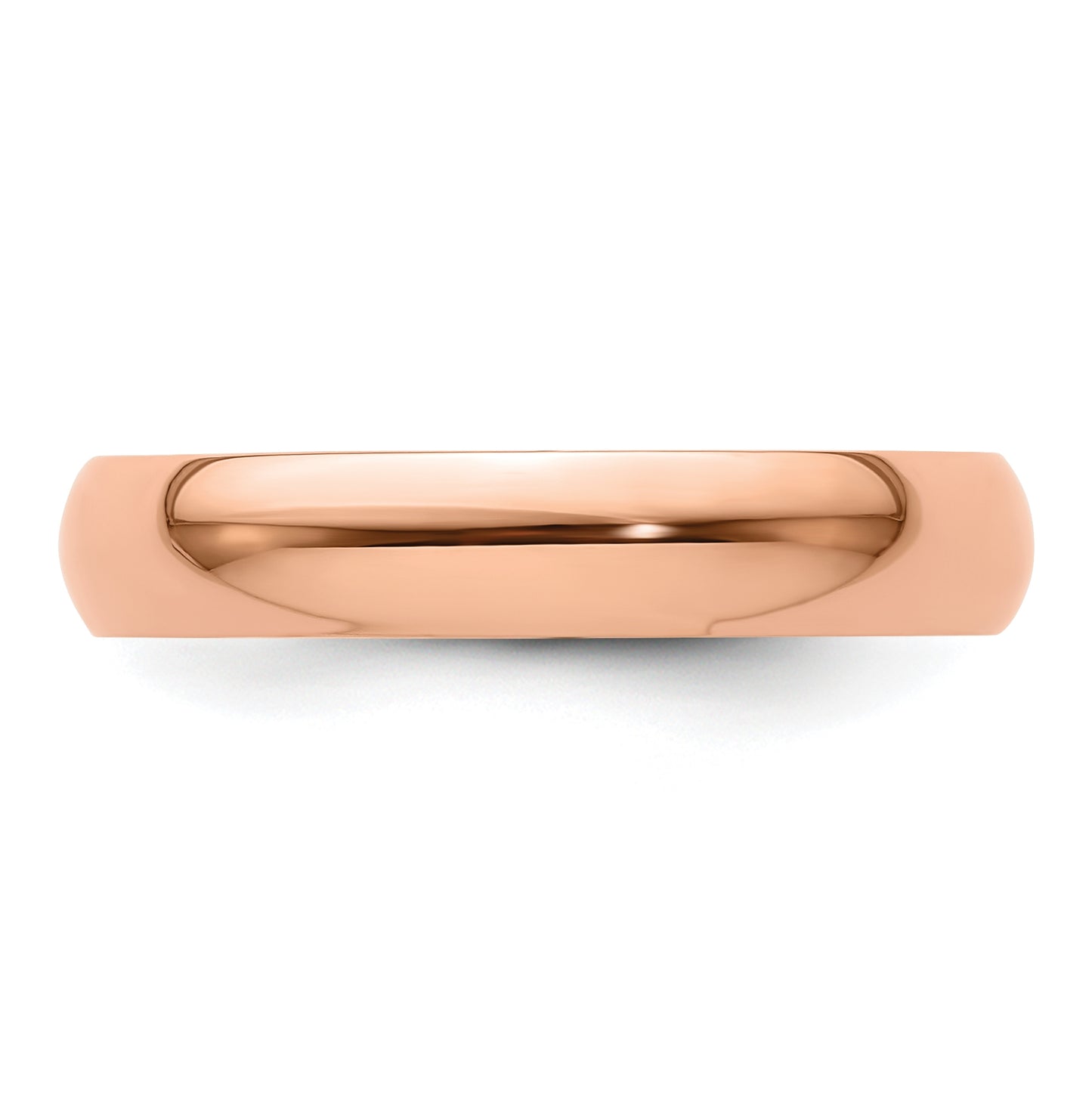 14k Rose Gold 4mm Lightweight Half Round Wedding Band Size 4