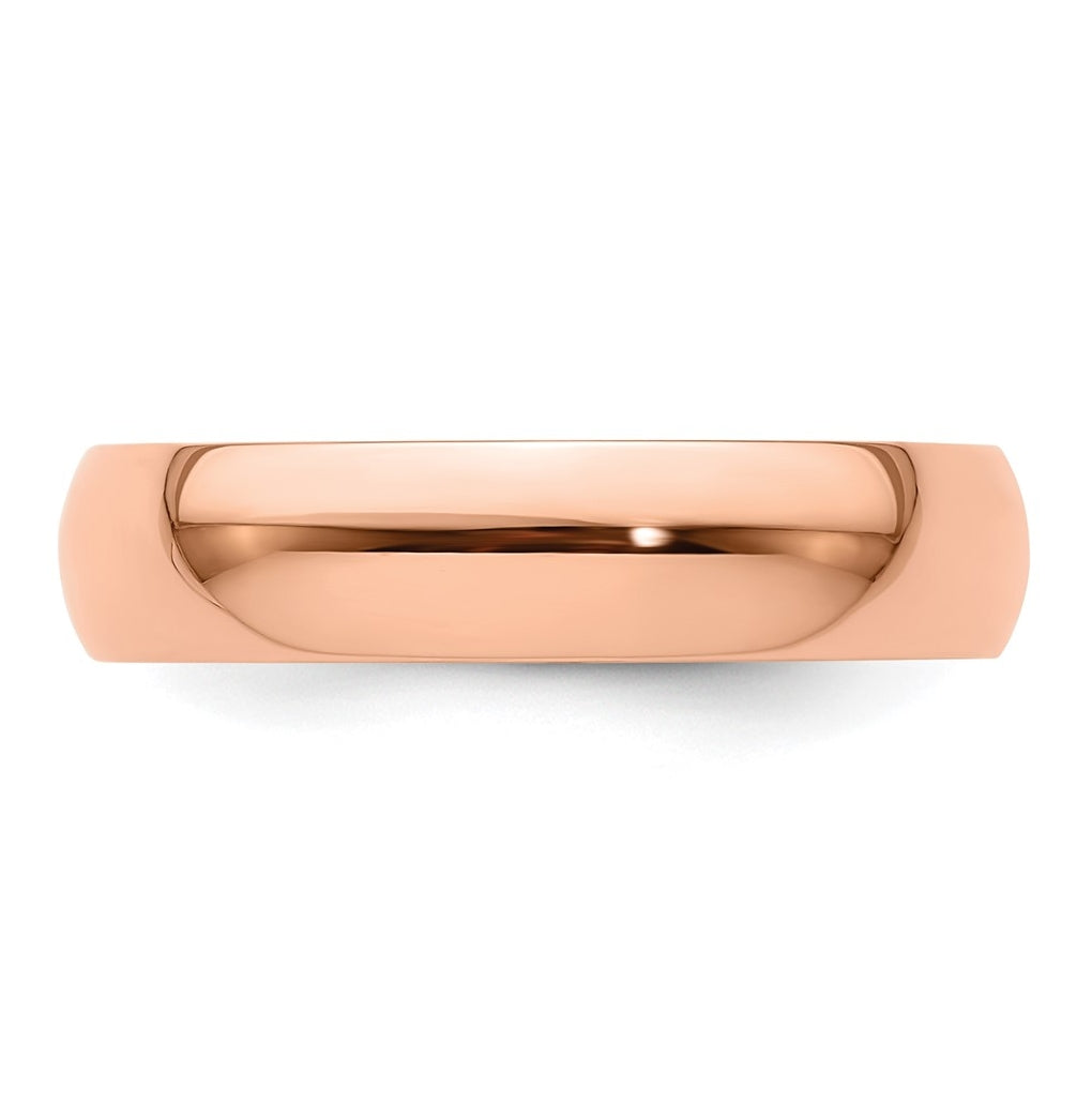 14k Yellow Or White Or Rose Gold Or Platinum Lightweight Half Round Wedding Band