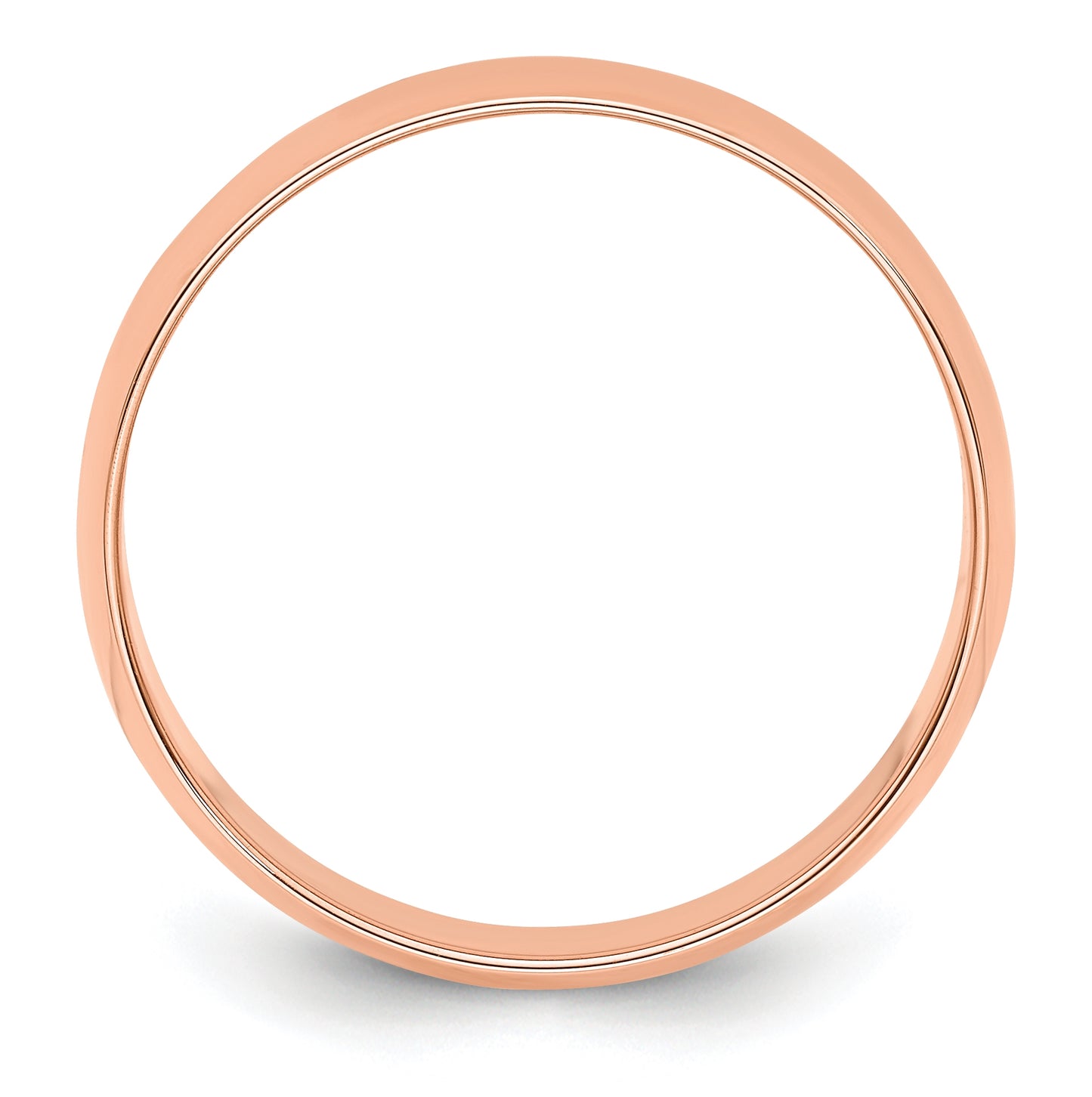 14k Rose Gold 6mm Lightweight Half Round Wedding Band Size 5.5