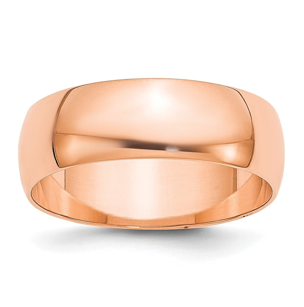 14k Yellow Or White Or Rose Gold Or Platinum Lightweight Half Round Wedding Band