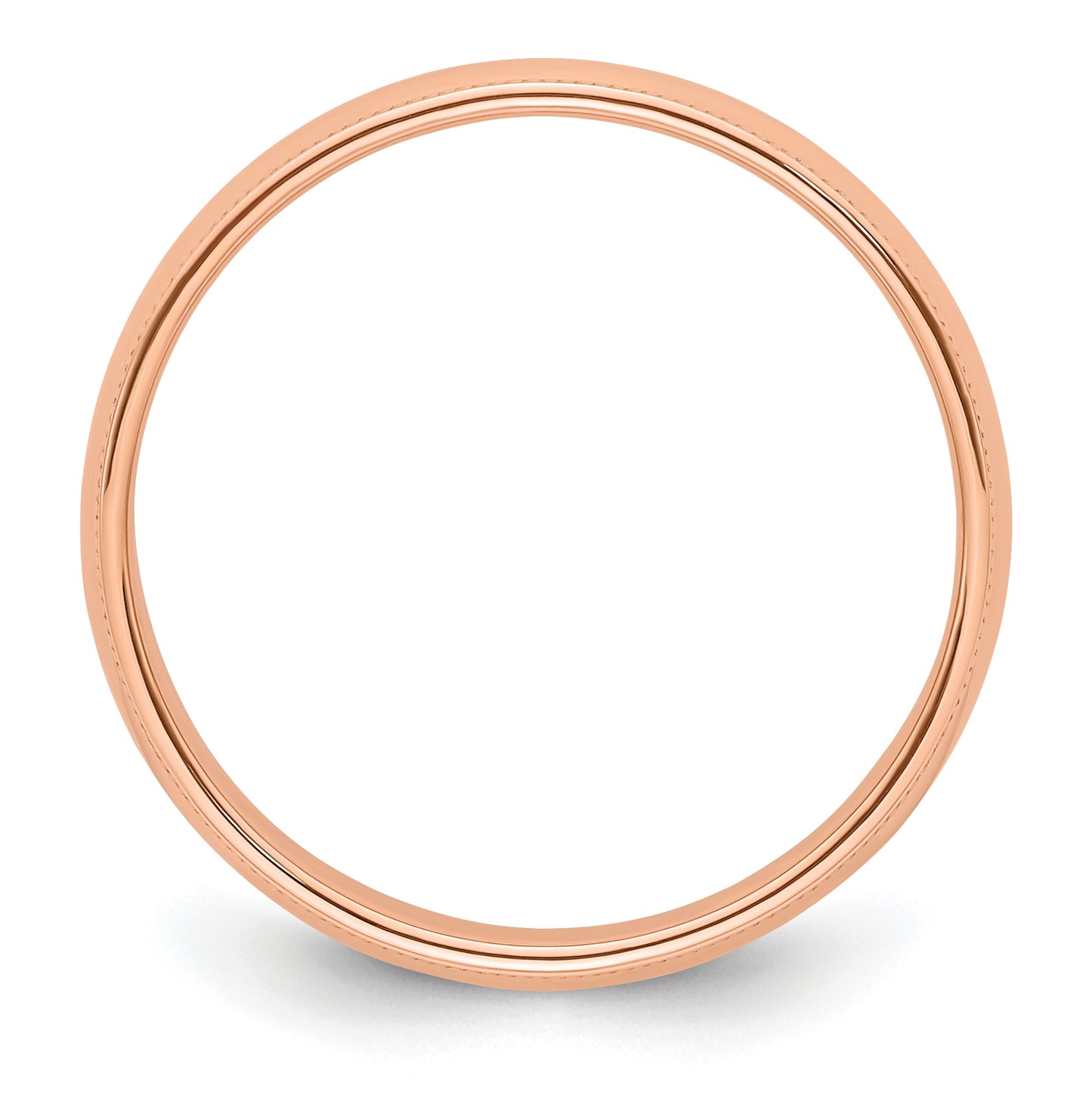 14k Rose Gold 5mm Milgrain Half-Round Wedding Band Size 4.5